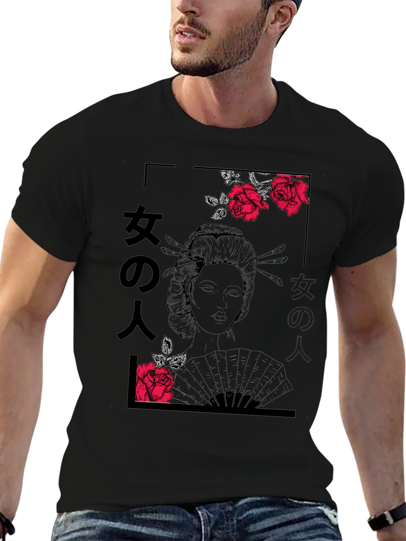 Geisha Rose Graphic T-Shirt