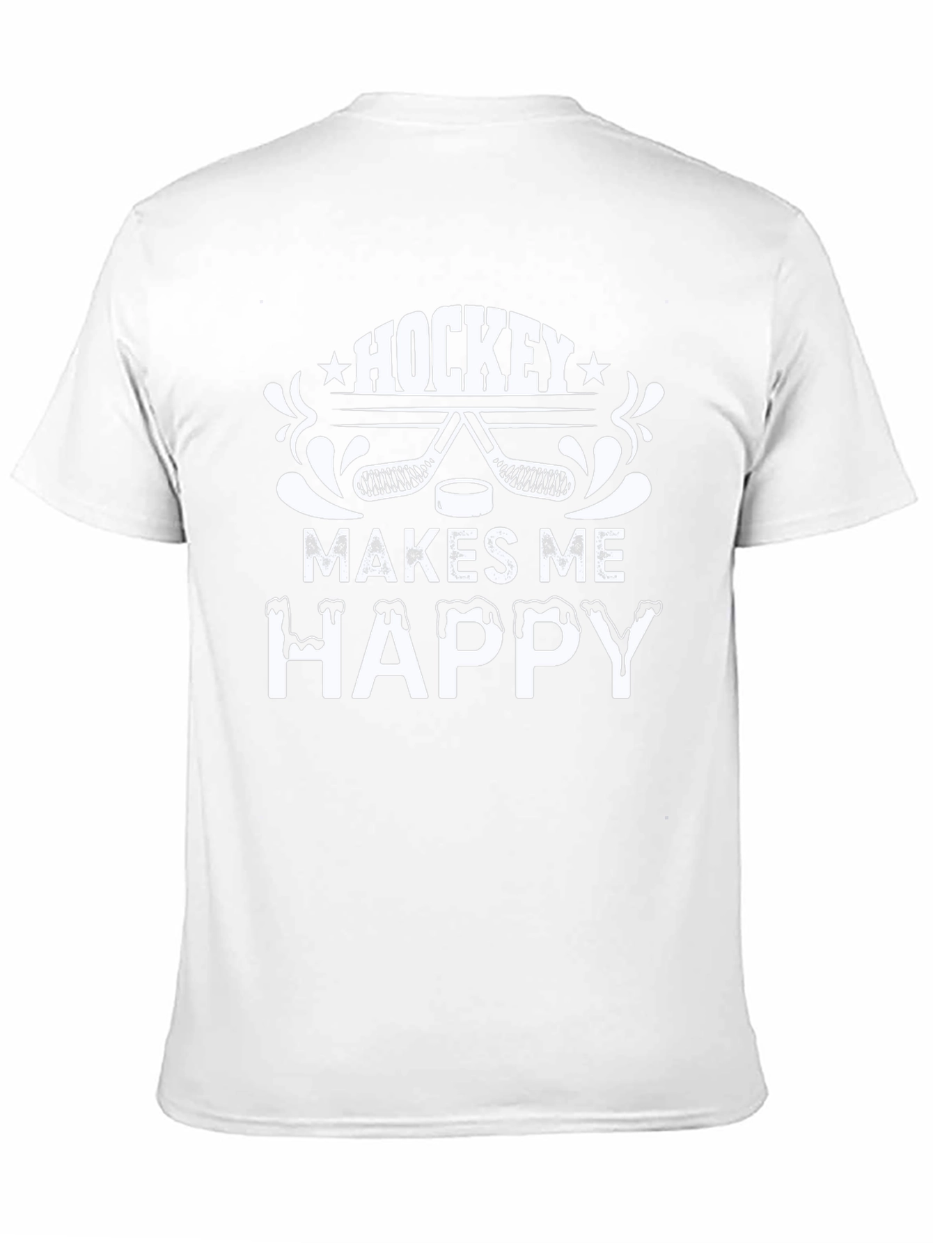 Hockey Makes Me Happy T-Shirt - Black Graphic Tee