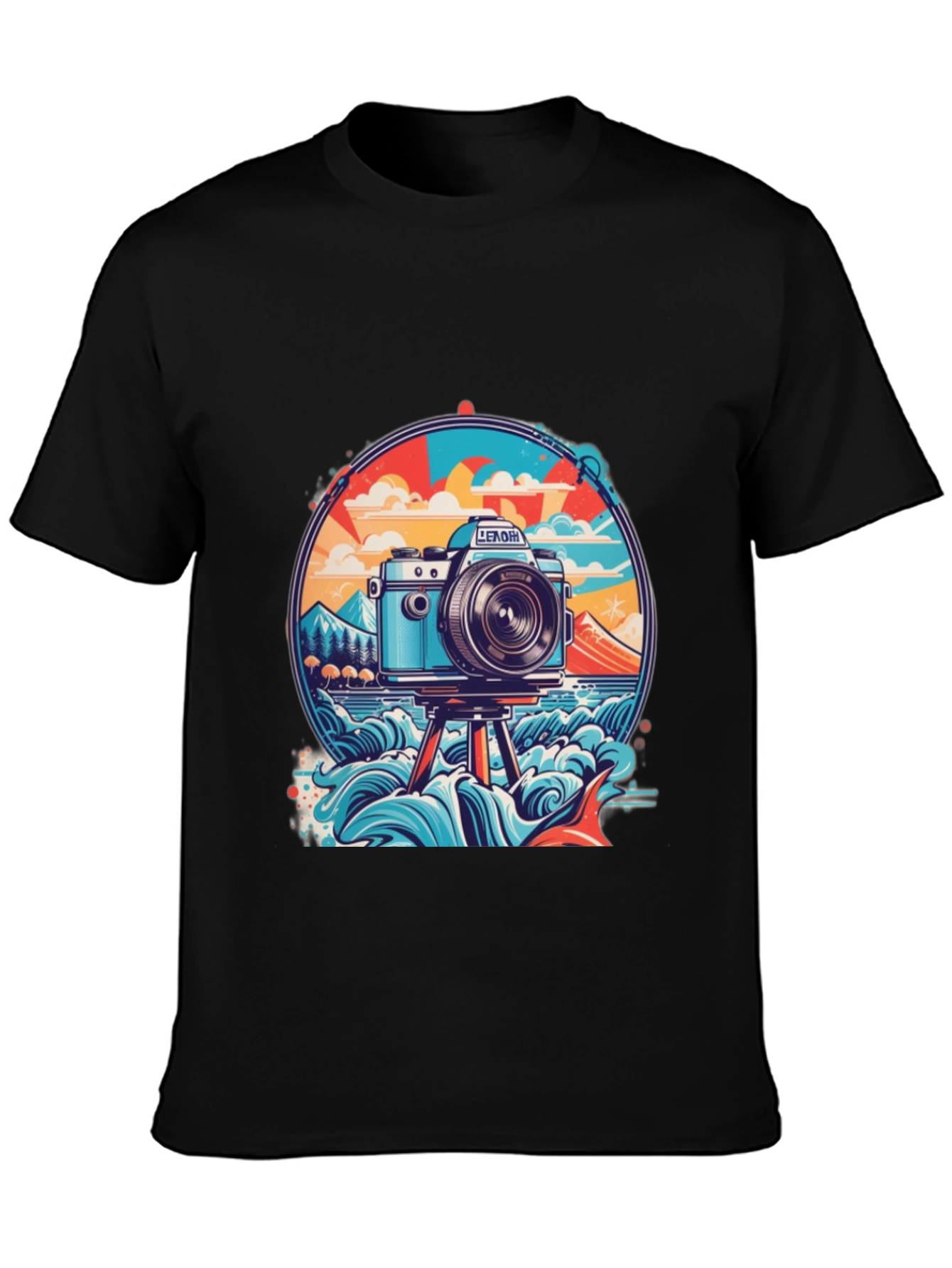 Retro Camera Graphic T-Shirt - Beach Photography Vibe