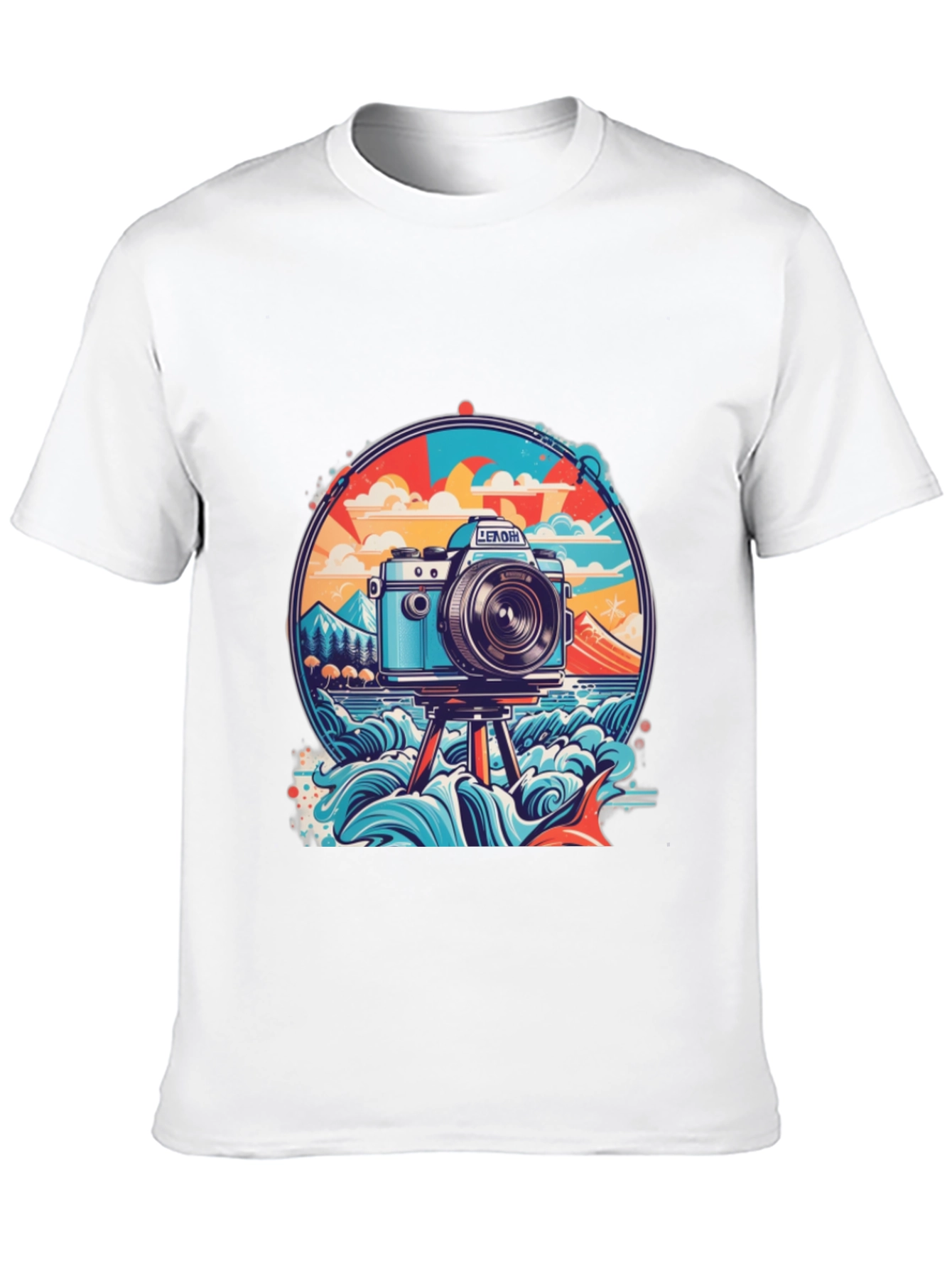 Retro Camera Graphic T-Shirt - Beach Photography Vibe
