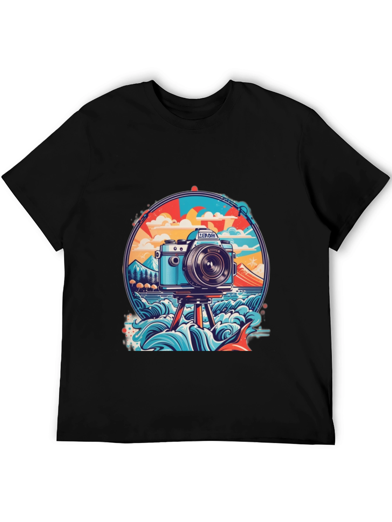 Retro Camera Graphic T-Shirt - Beach Photography Vibe