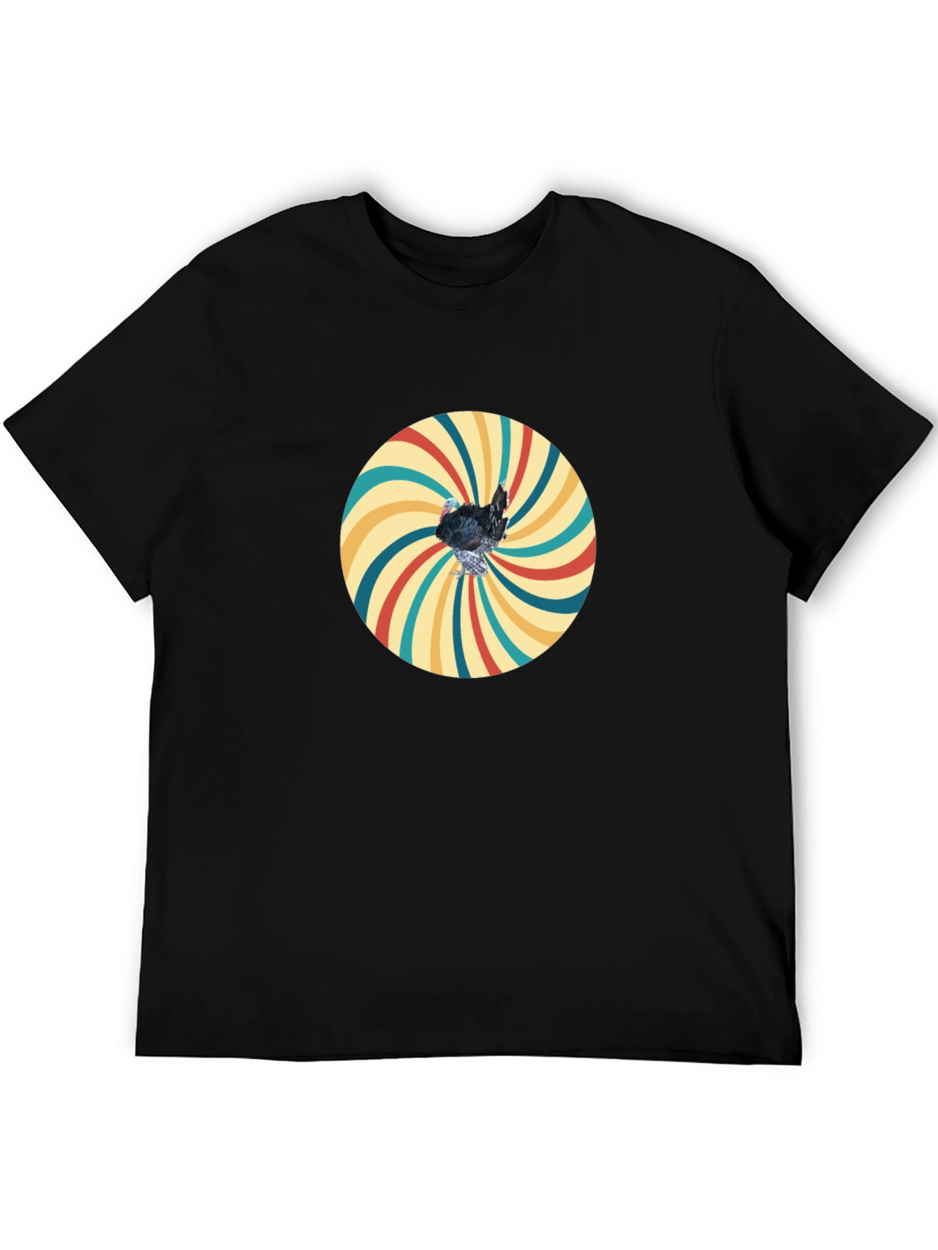 Retro Turkey Graphic T-Shirt - Black