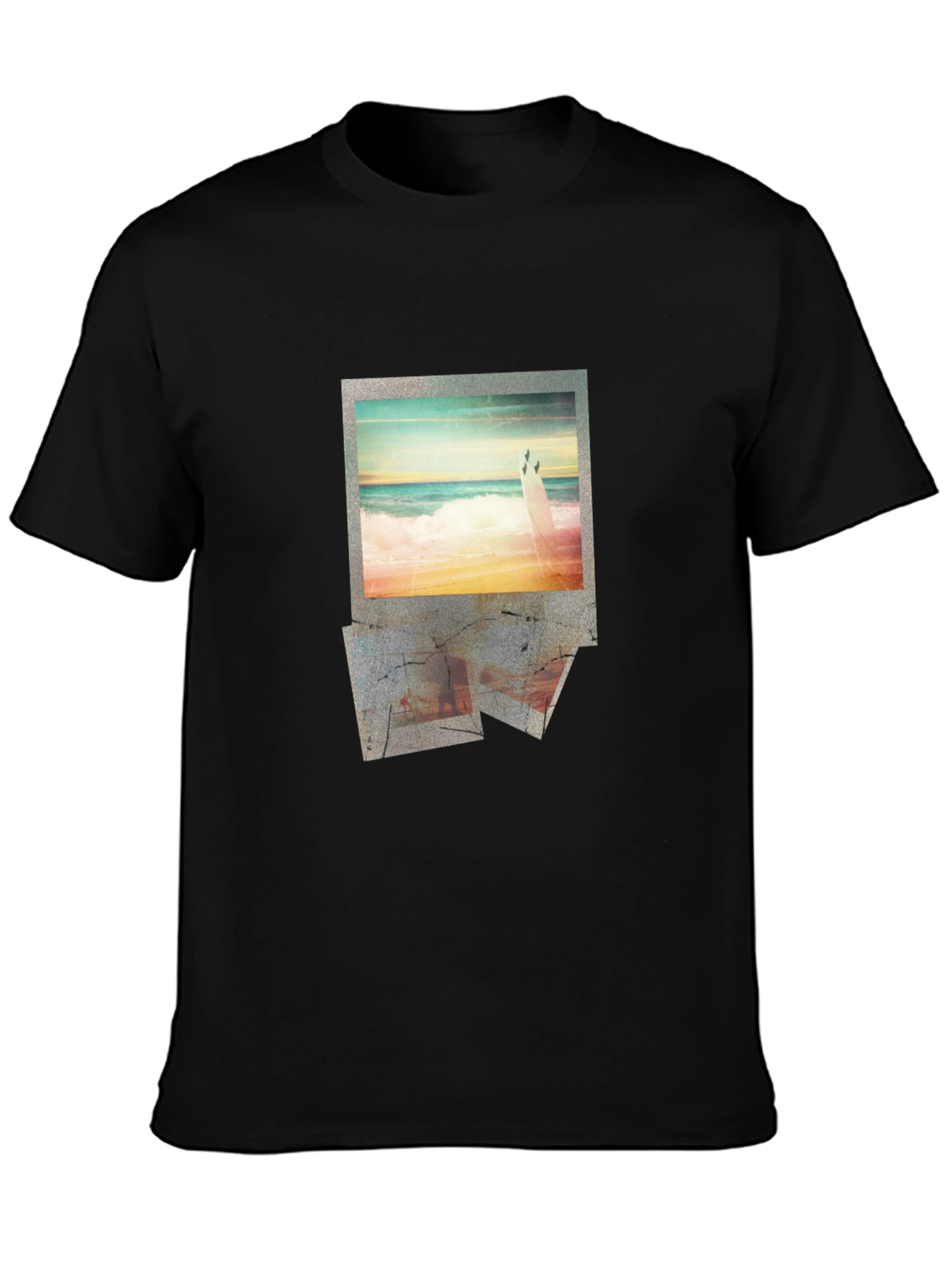 Beach Photo Print Black Graphic Tee