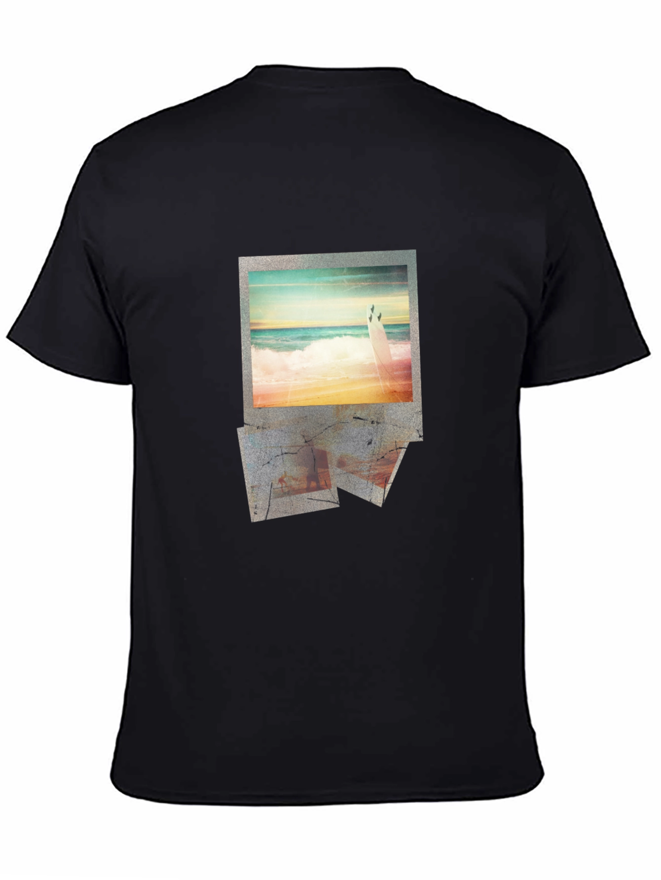 Beach Photo Print Black Graphic Tee