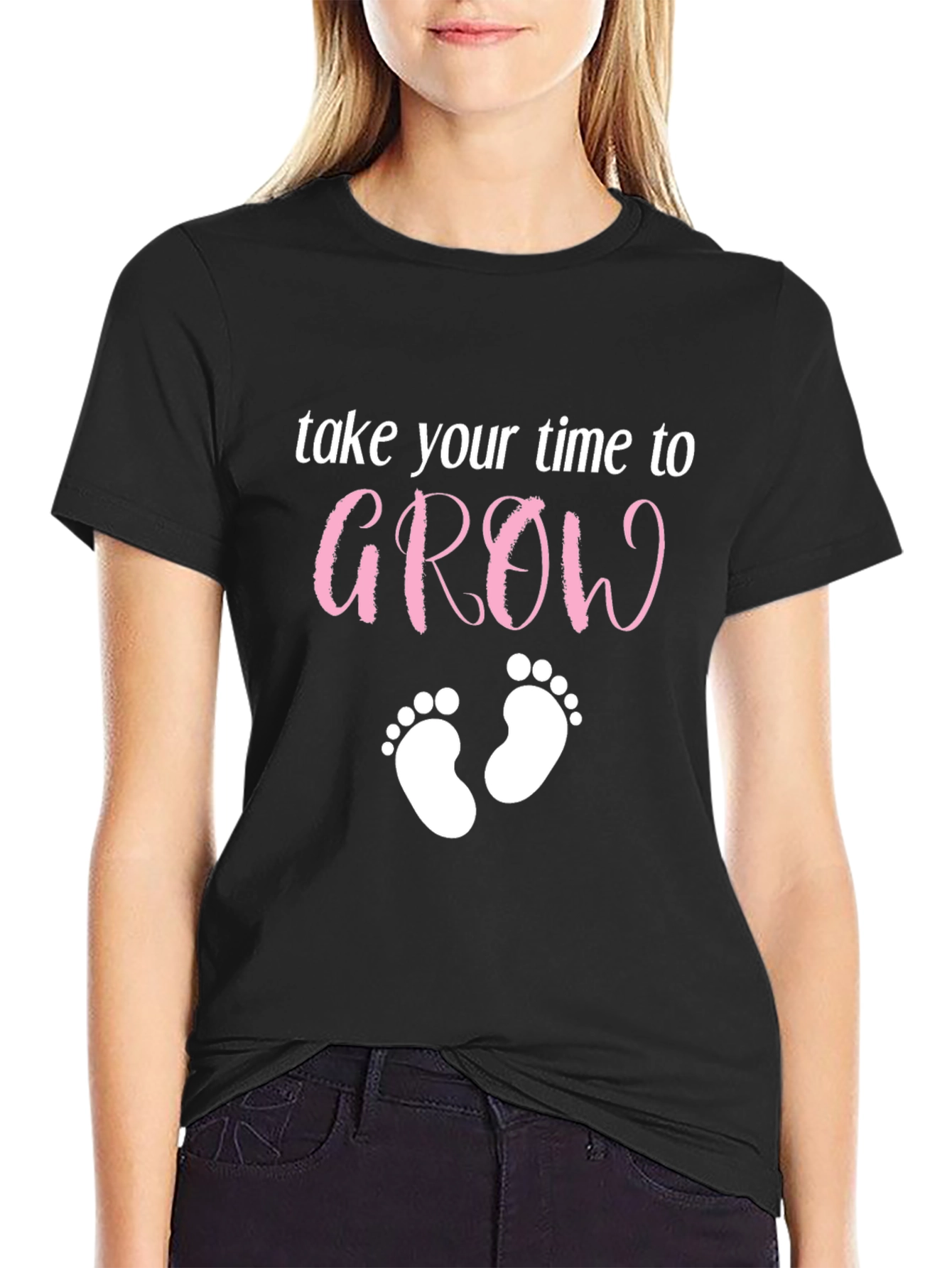 Take Your Time to Grow Baby Feet Graphic Tee