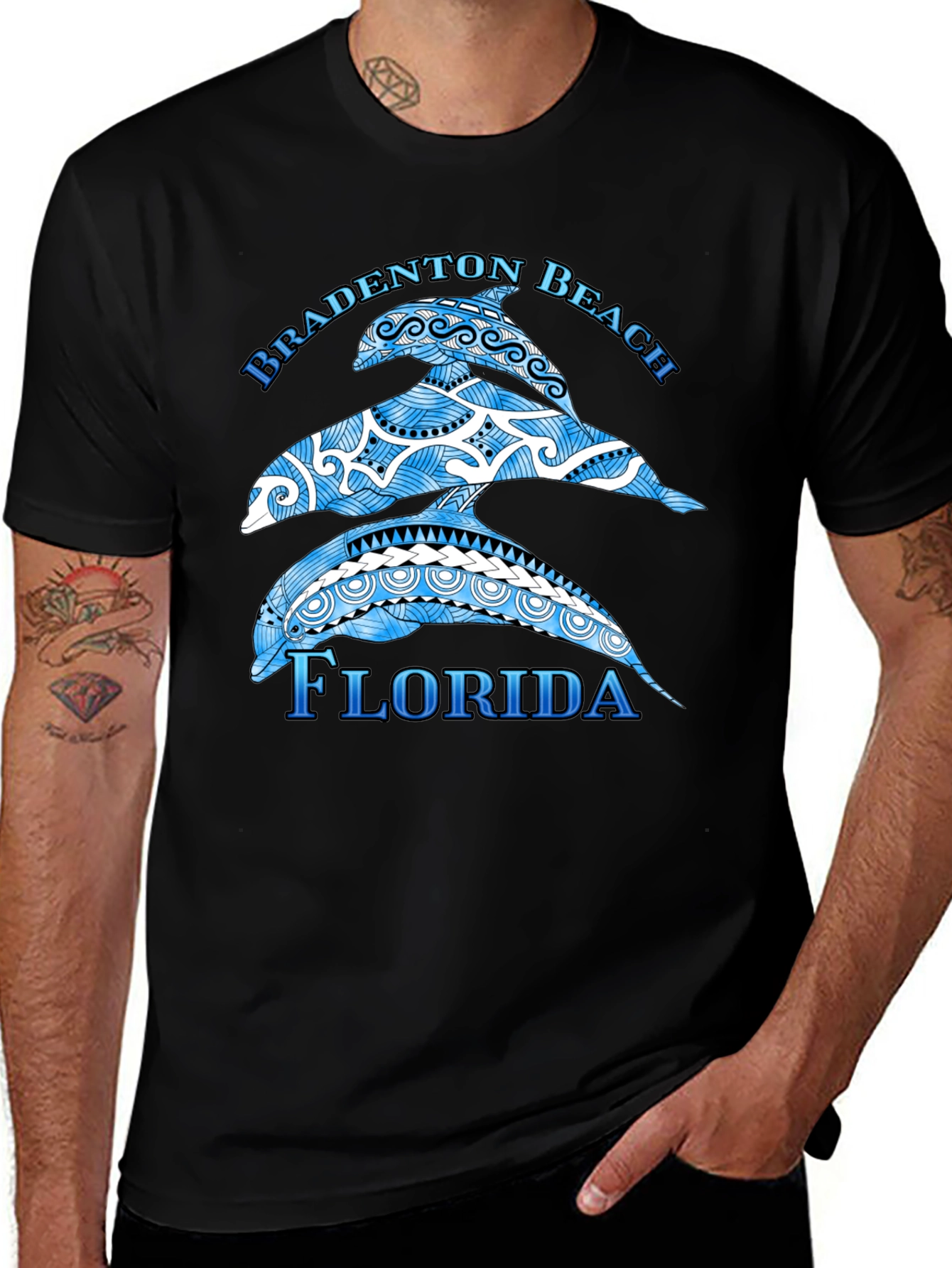 Bradenton Beach Florida Dolphin Graphic T-Shirt