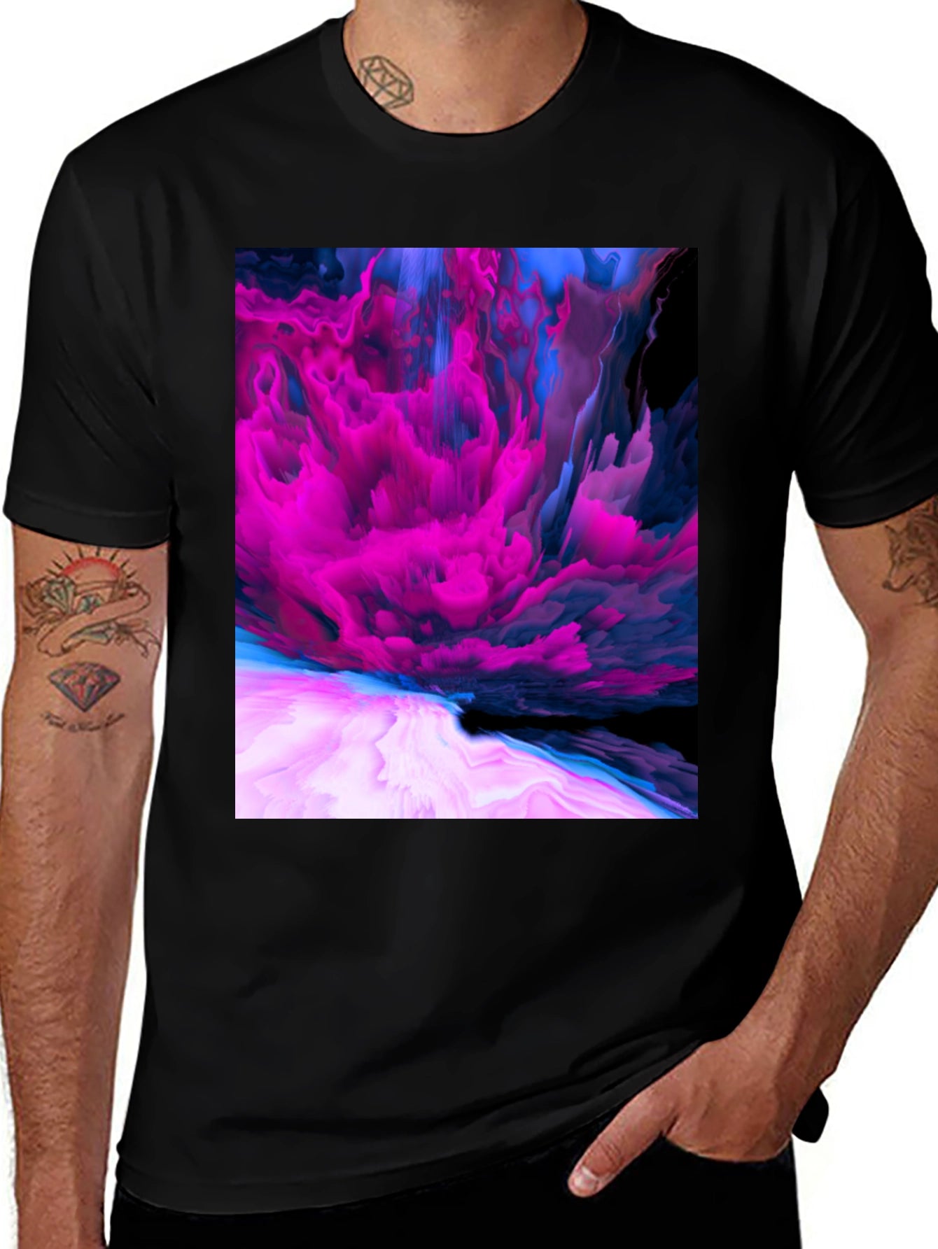 Abstract Art Graphic Print Black T-Shirt