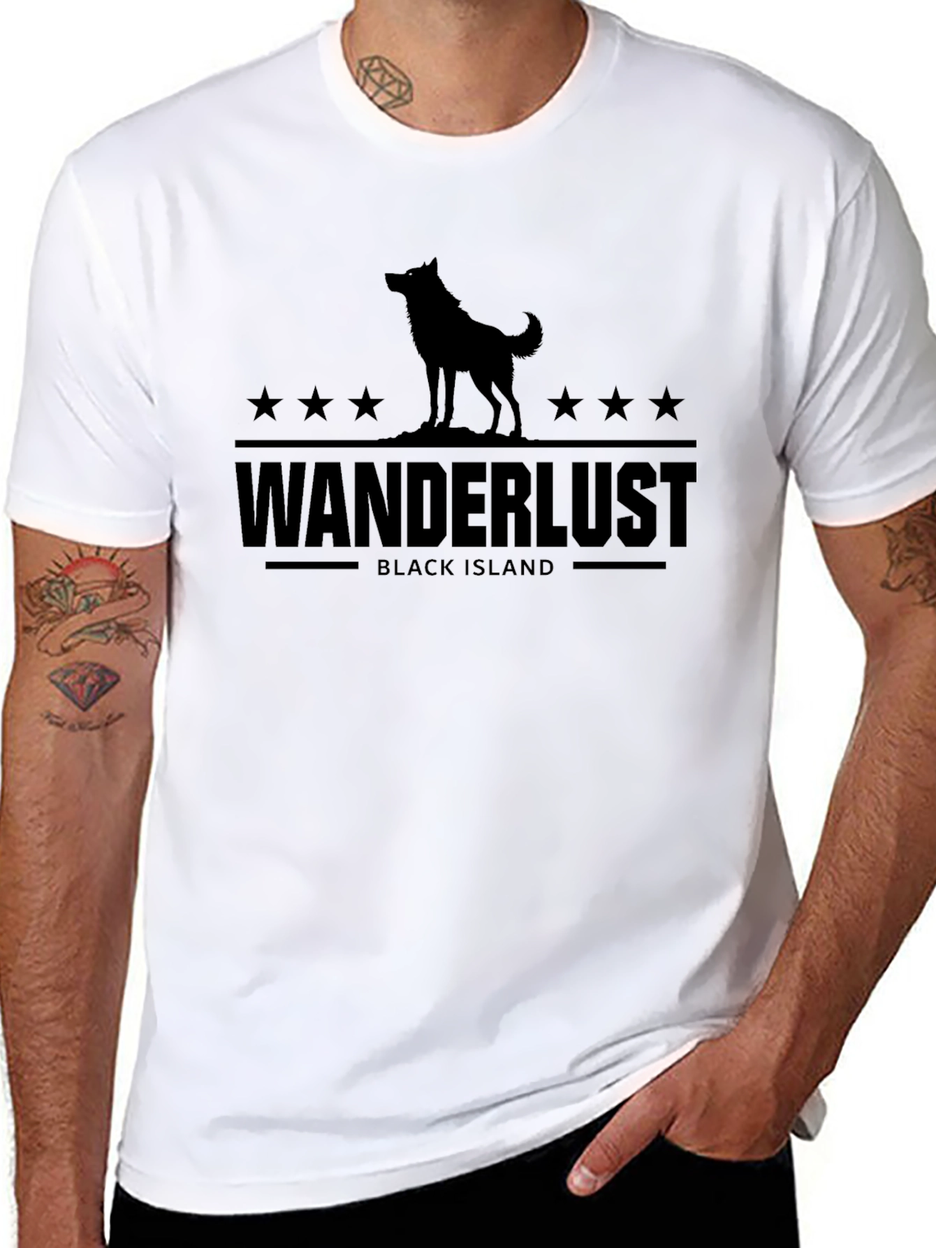 Wanderlust Black Island Graphic Tee - Unisex