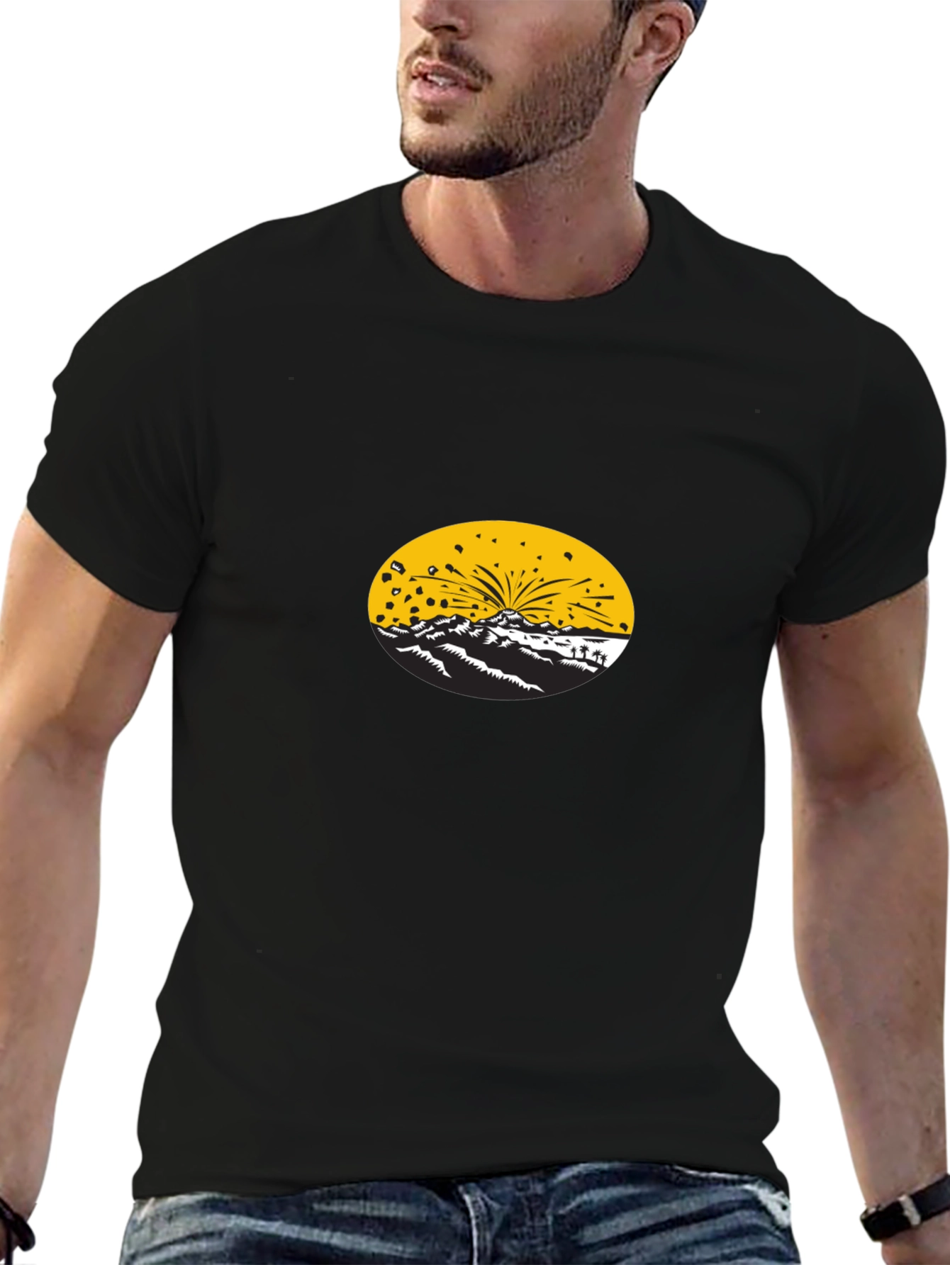 Graphic Print Black T-Shirt