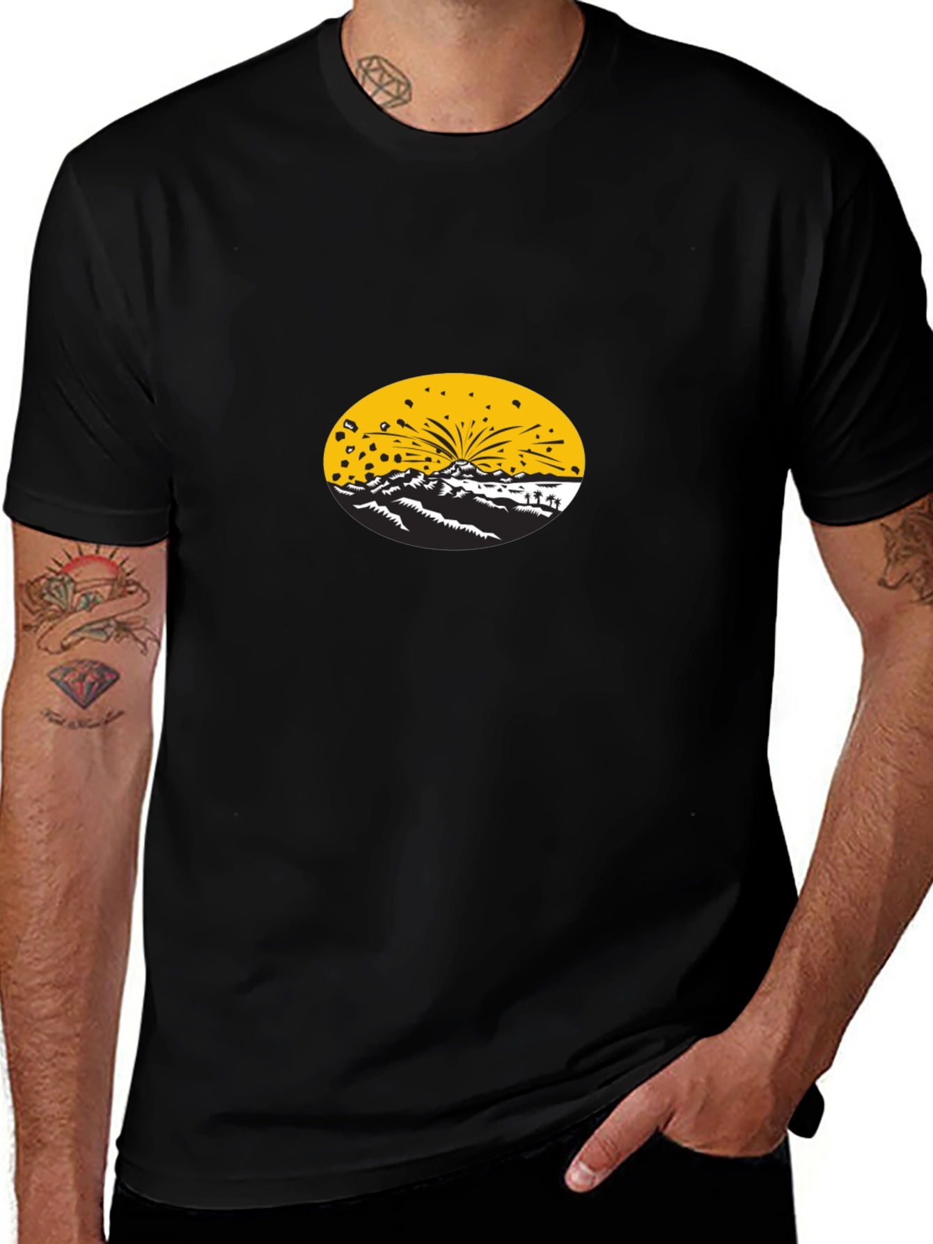 Graphic Print Black T-Shirt