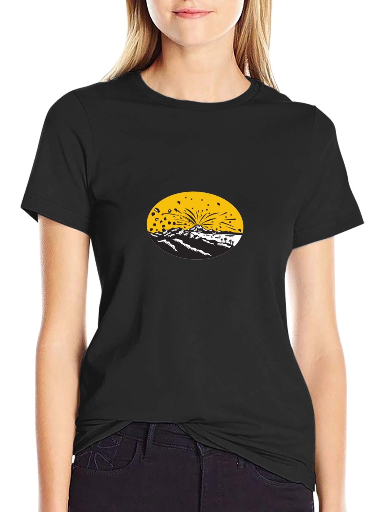 Graphic Print Black T-Shirt