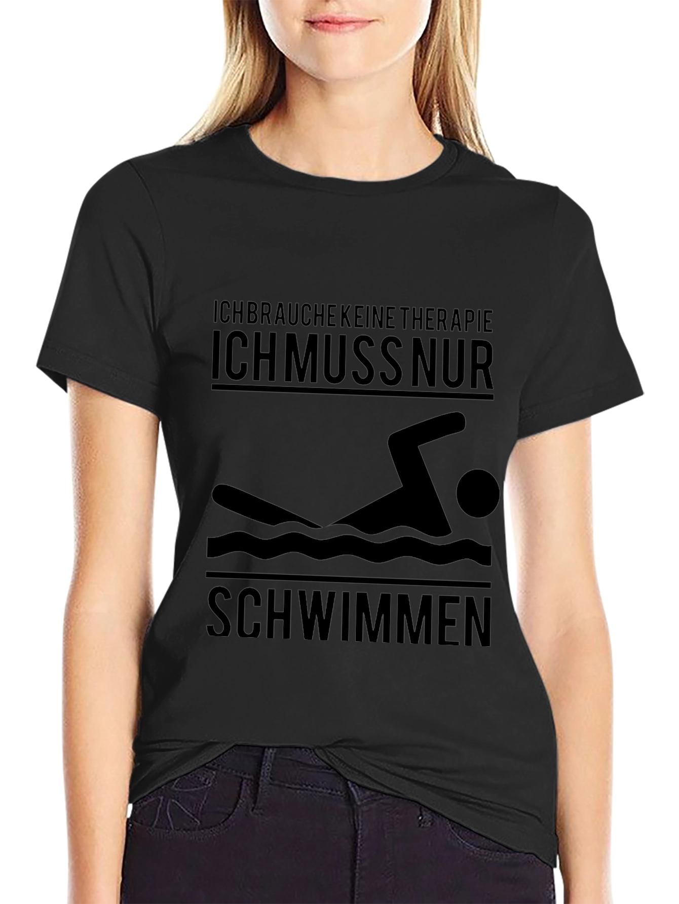 Funny German Swimmer T-Shirt | Ich Muss Nur Schwimmen