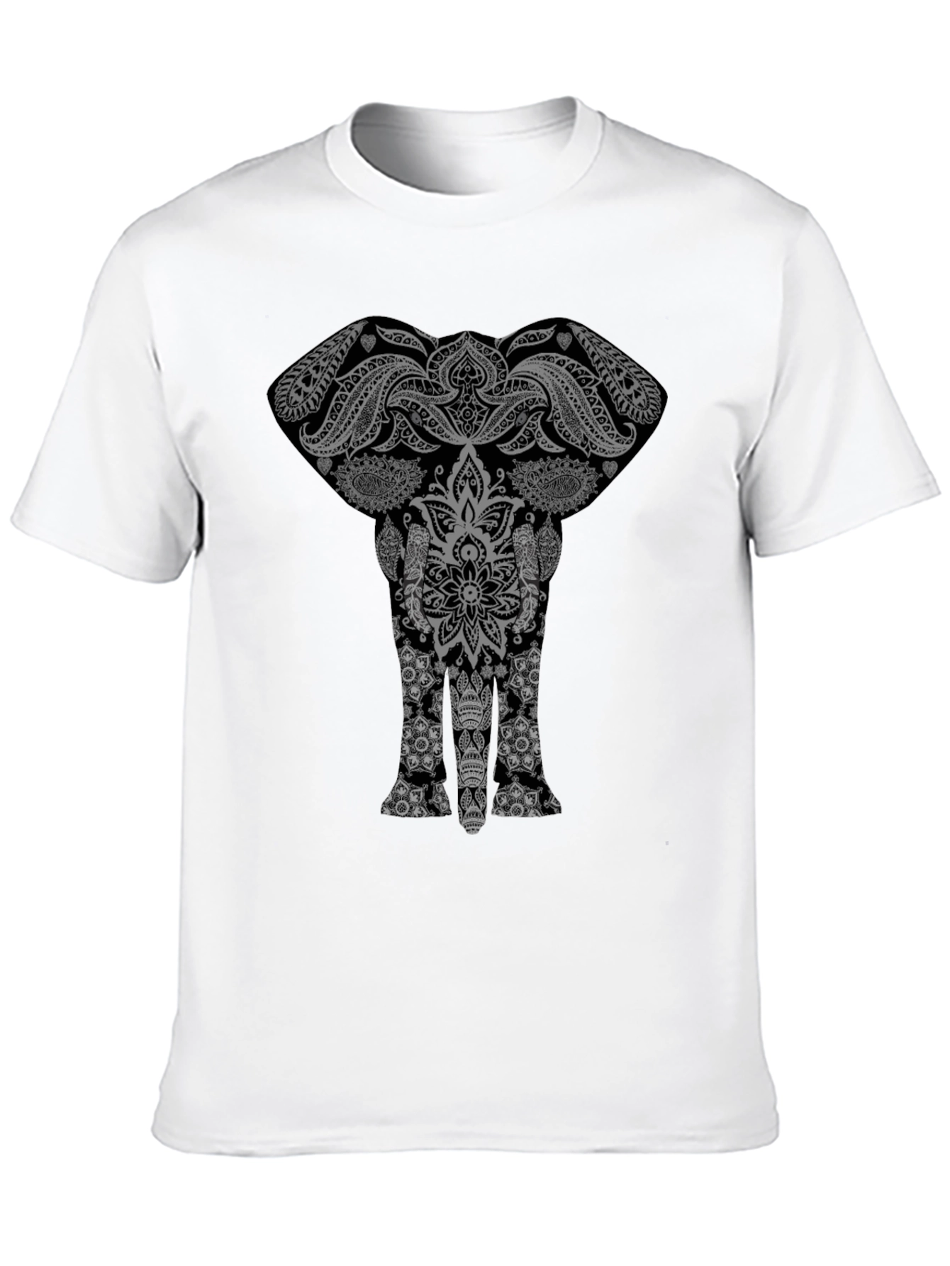 Elephant Mandala Graphic Tee - Stylish Black T-Shirt