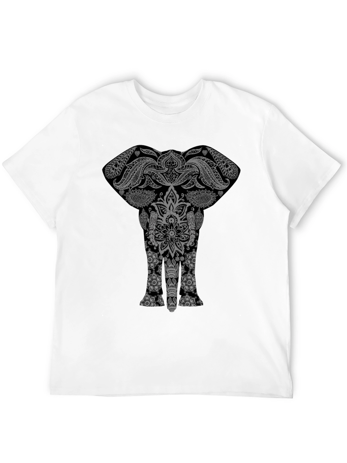 Elephant Mandala Graphic Tee - Stylish Black T-Shirt