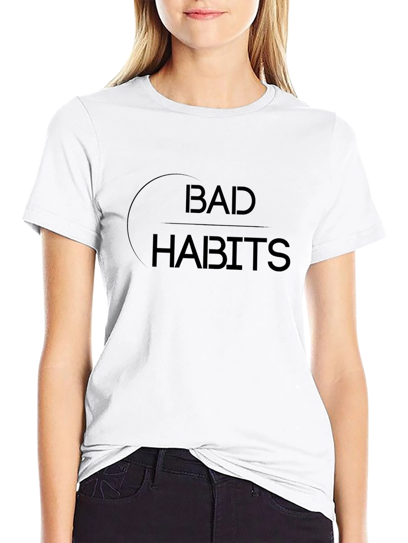 Bad Habits Graphic Tee - Stylish Black Cotton T-Shirt