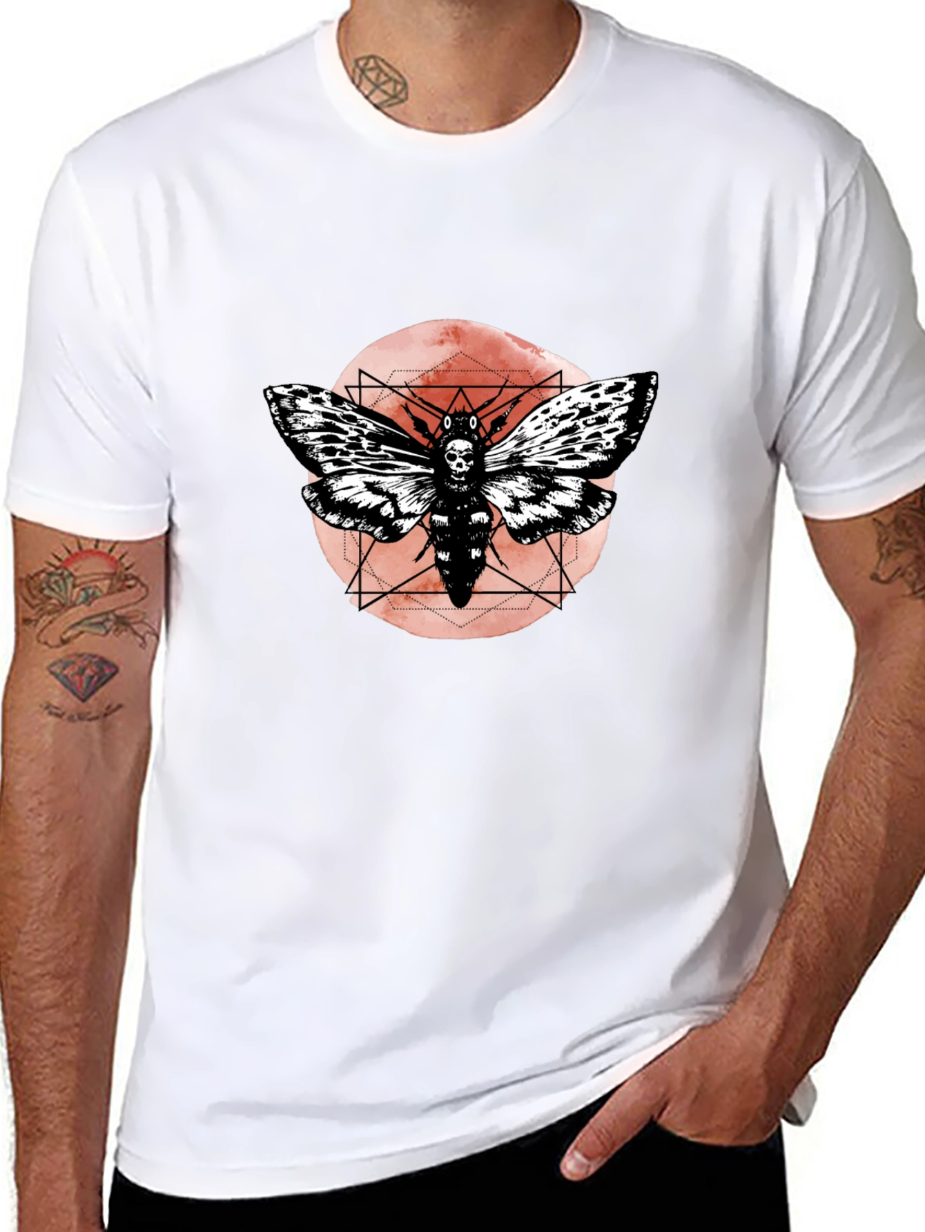 Skull Moth Graphic Tee - Dark Aesthetic T-Shirt