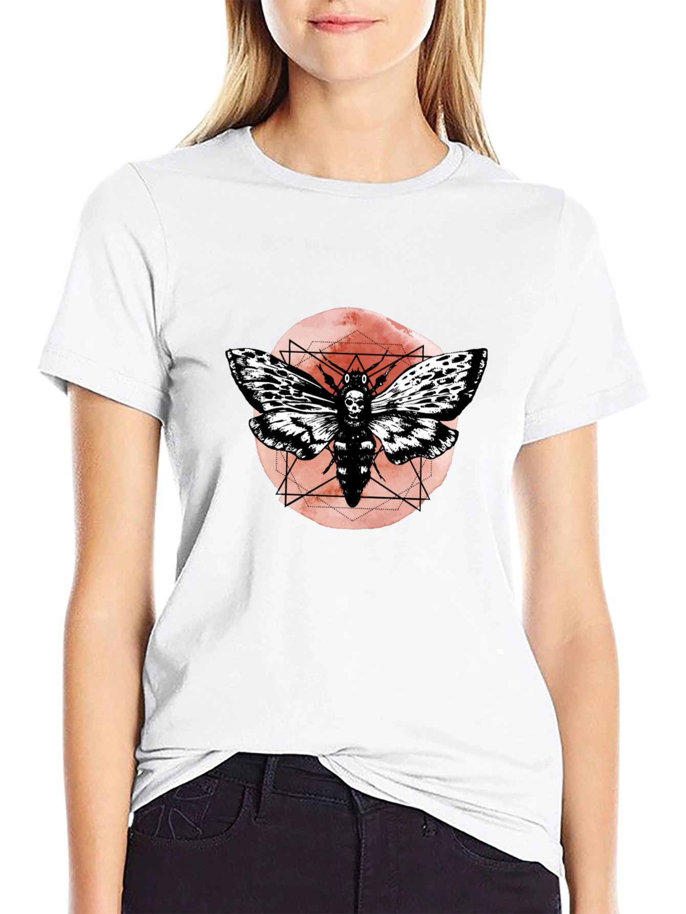 Skull Moth Graphic Tee - Dark Aesthetic T-Shirt