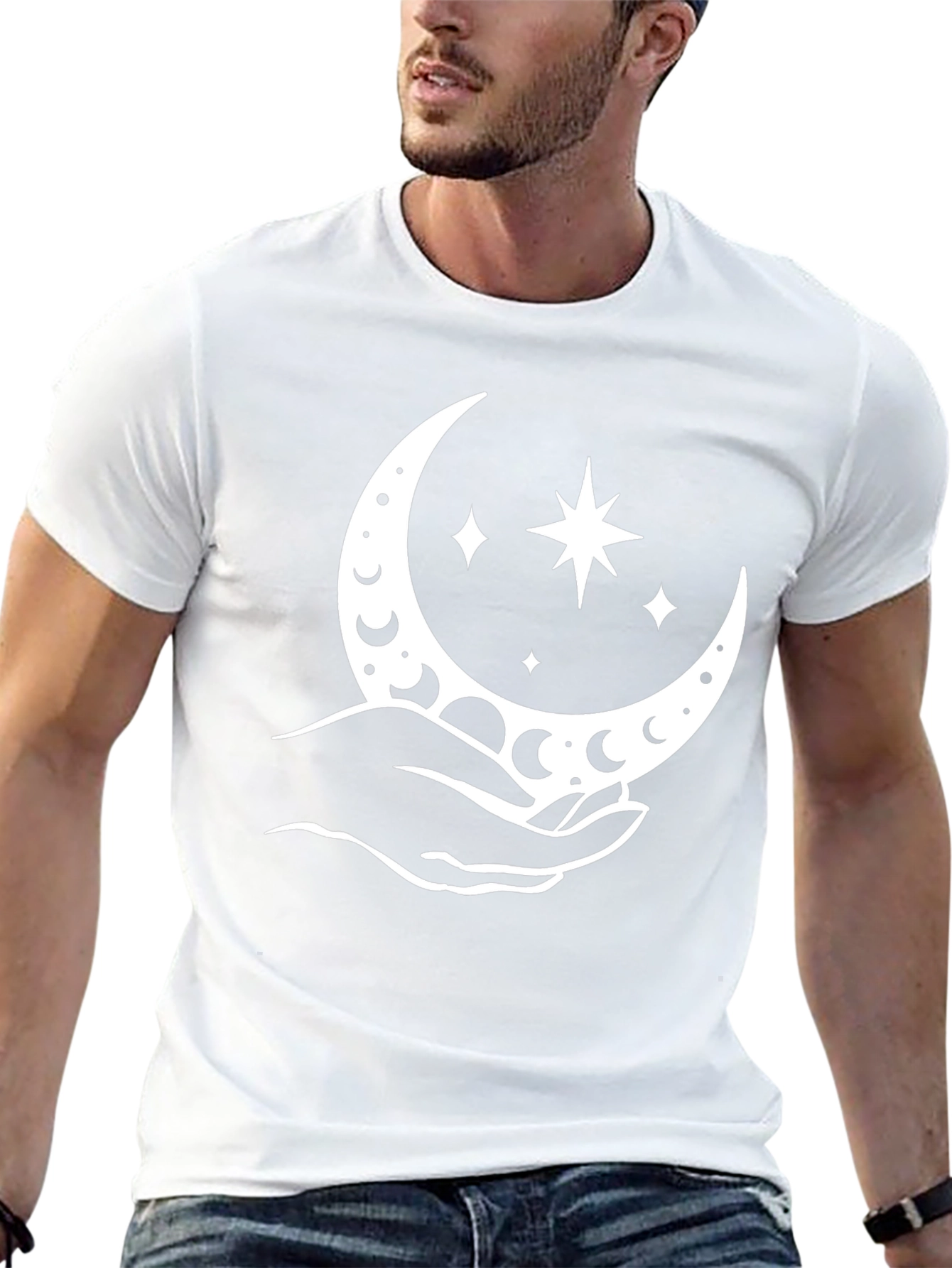 Moon & Stars Graphic Tee - Black