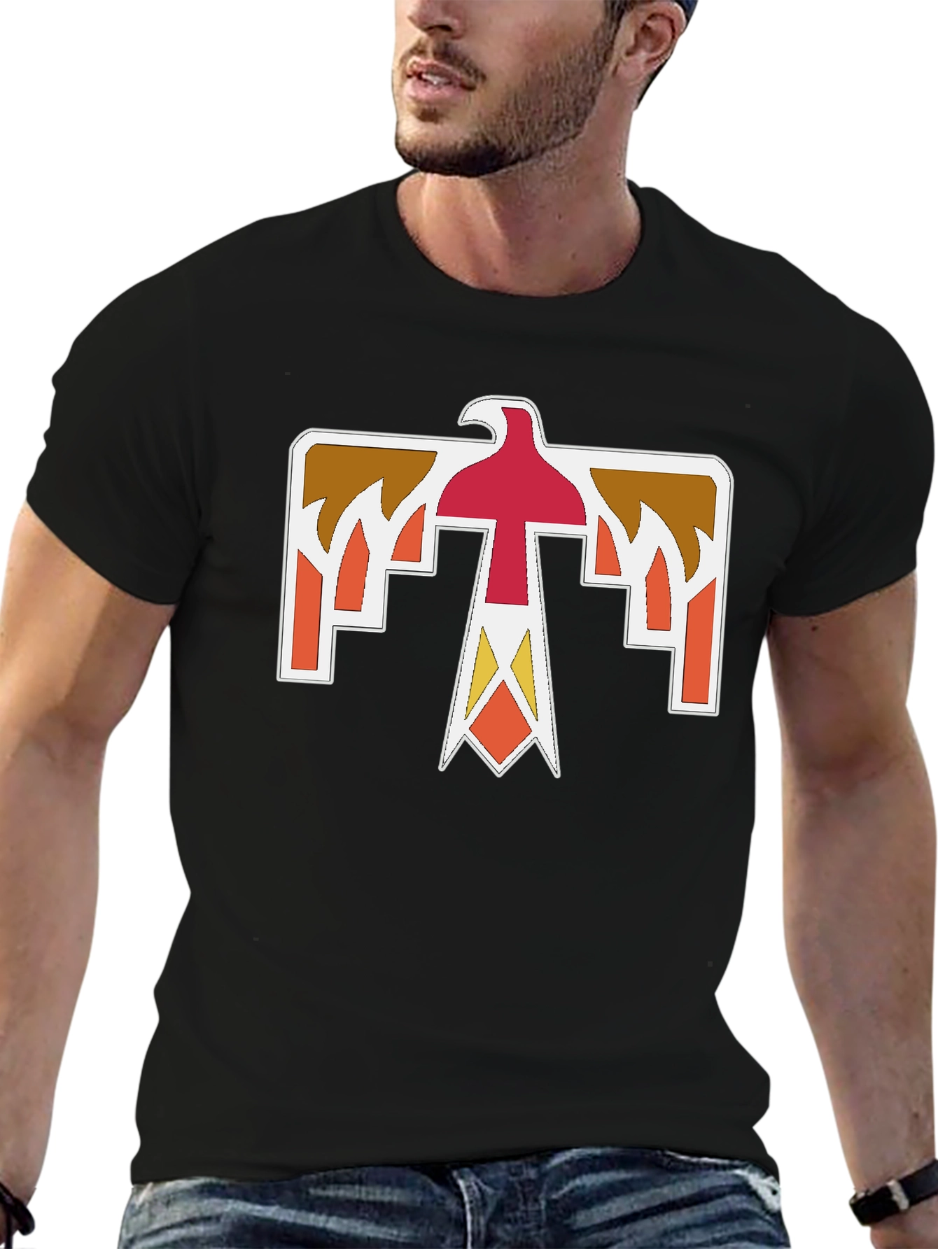 Retro Thunderbird Graphic Black T-Shirt