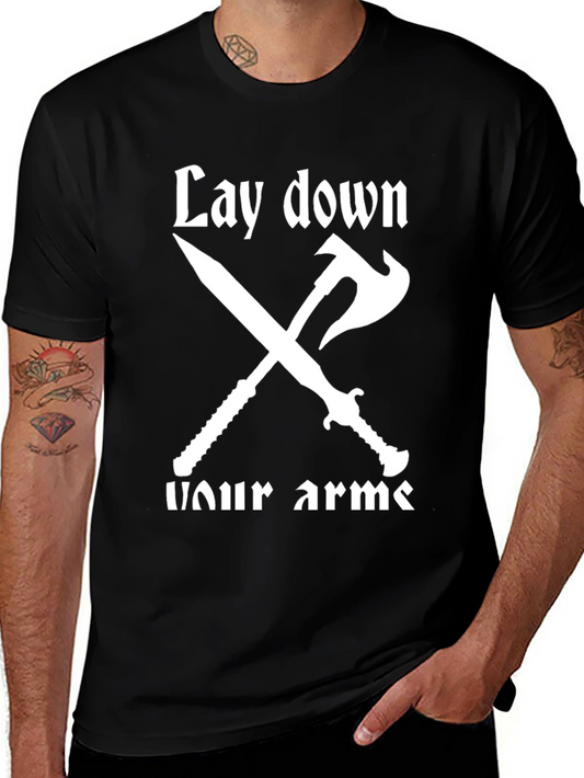 Lay Down Your Arms Graphic Tee - Black Cotton T-Shirt