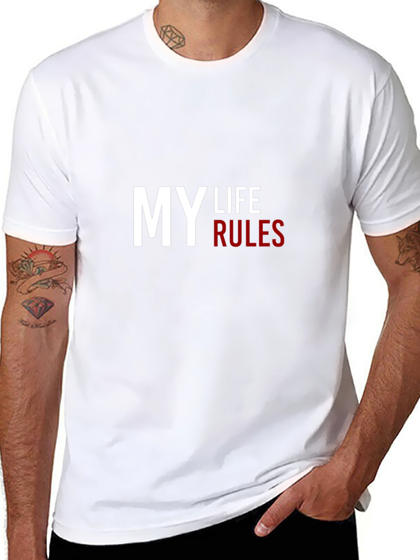 My Life Rules Black Graphic Tee