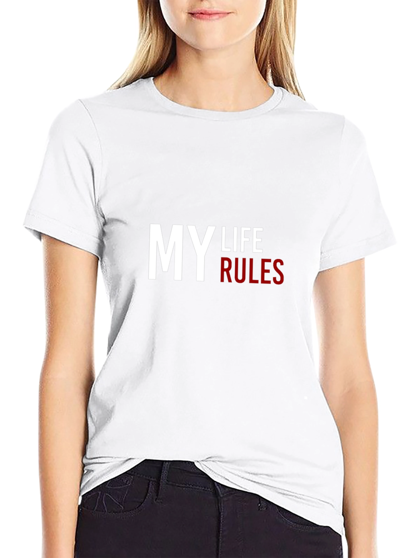 My Life Rules Black Graphic Tee