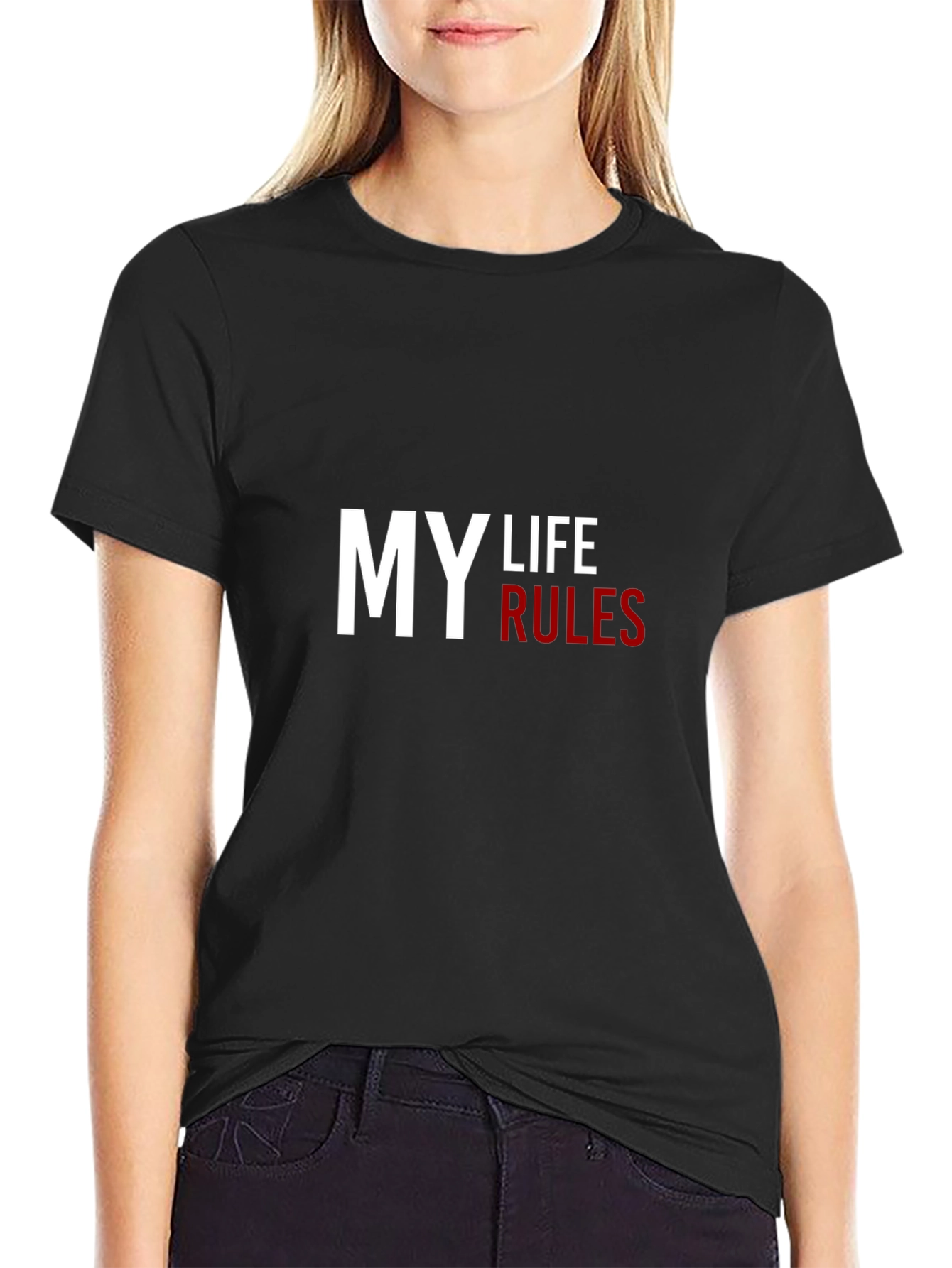 My Life Rules Black Graphic Tee
