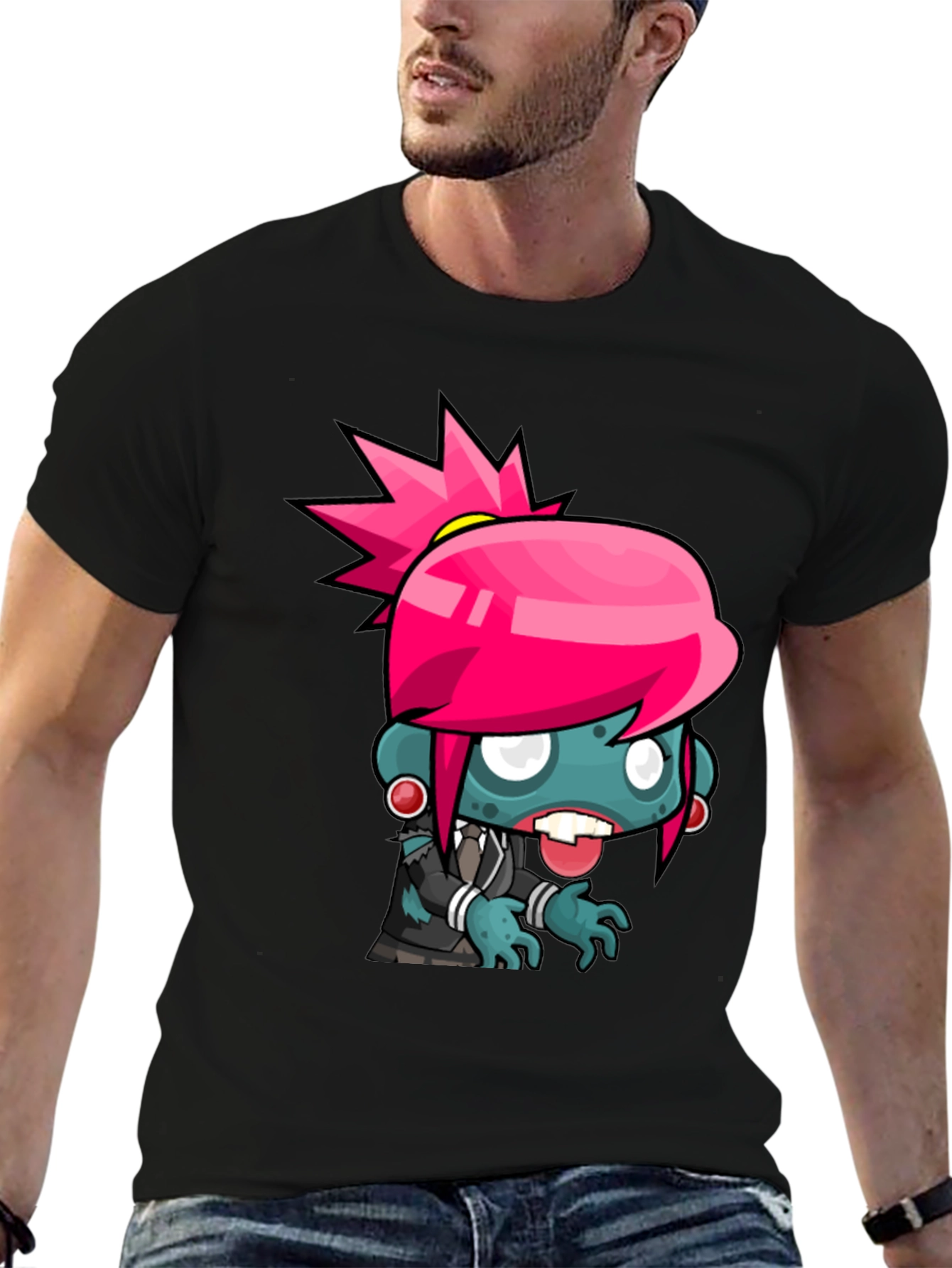 Zombie Girl Graphic Tee - Cool Cartoon Design