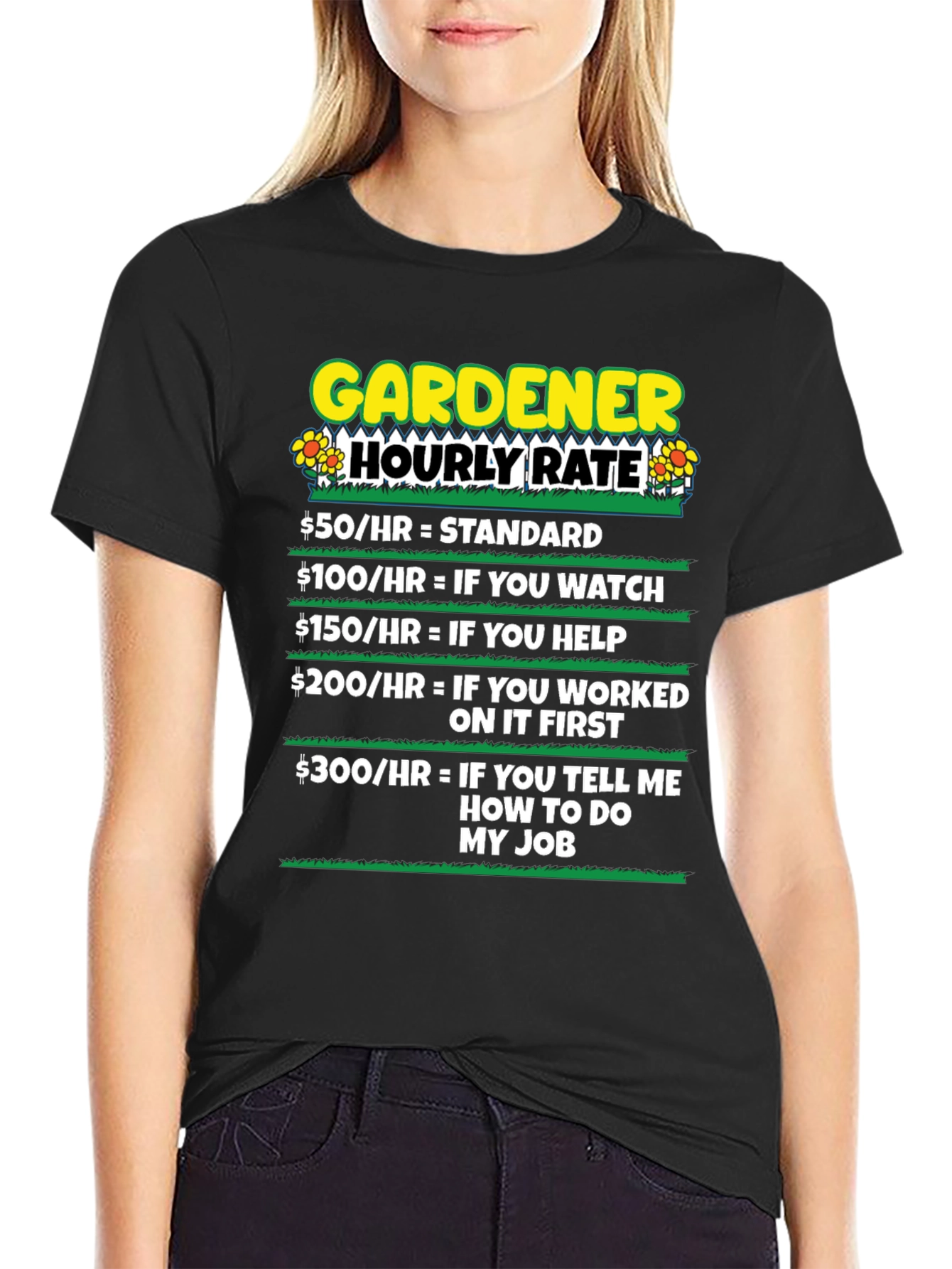 Gardener Hourly Rate Humor T-Shirt