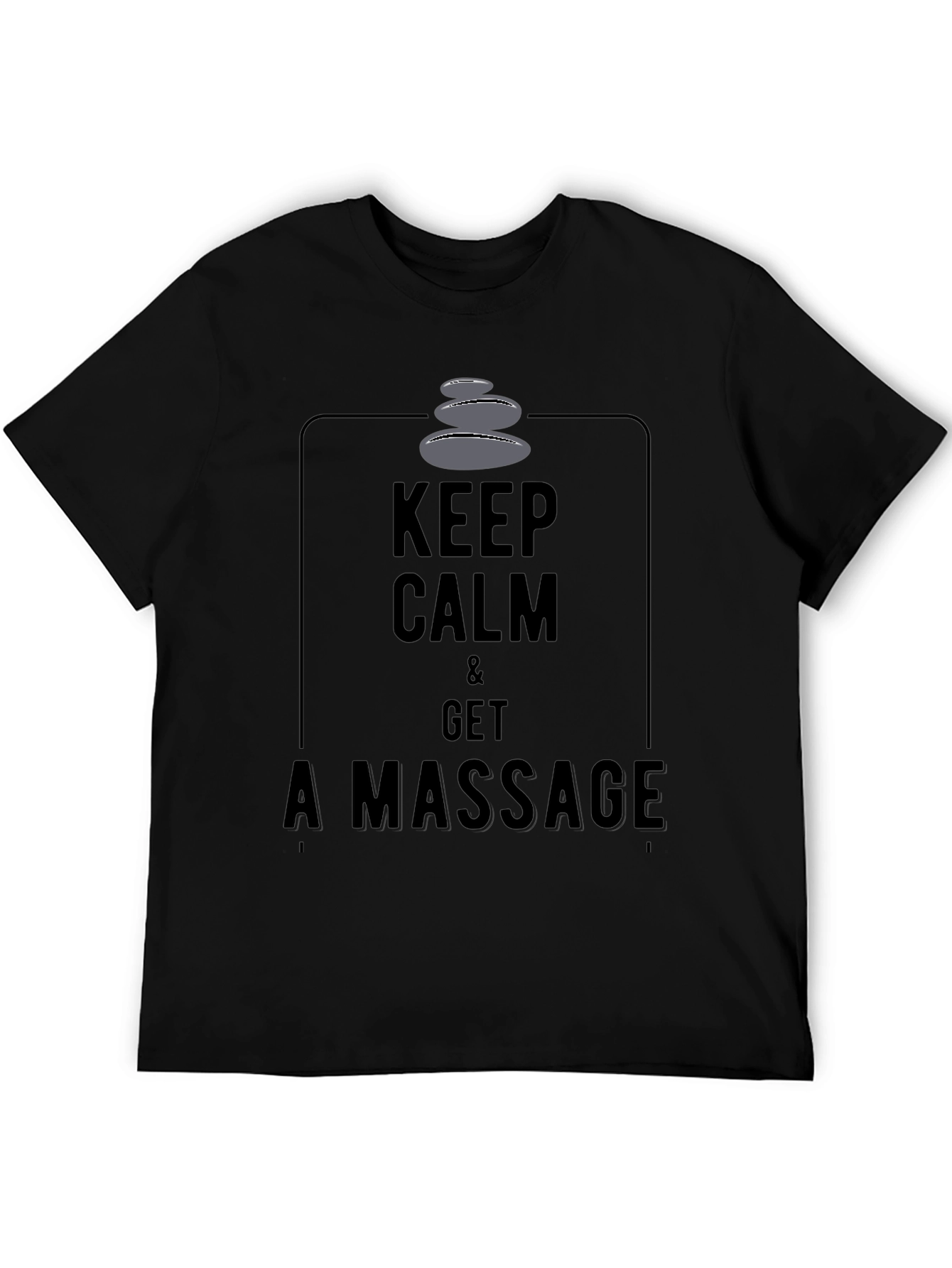 Keep Calm & Get a Massage Black Graphic Tee