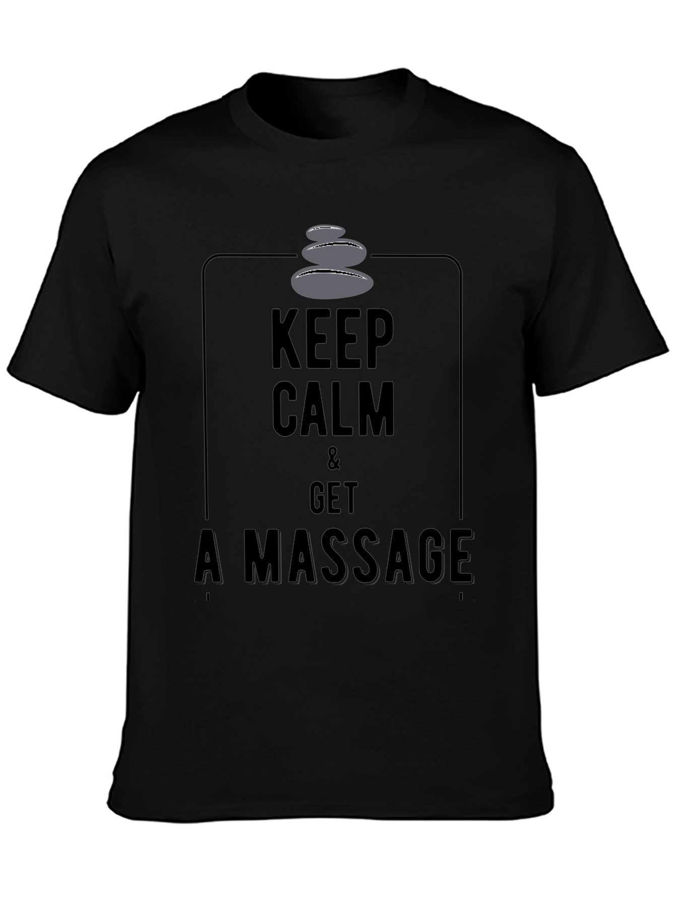 Keep Calm & Get a Massage Black Graphic Tee