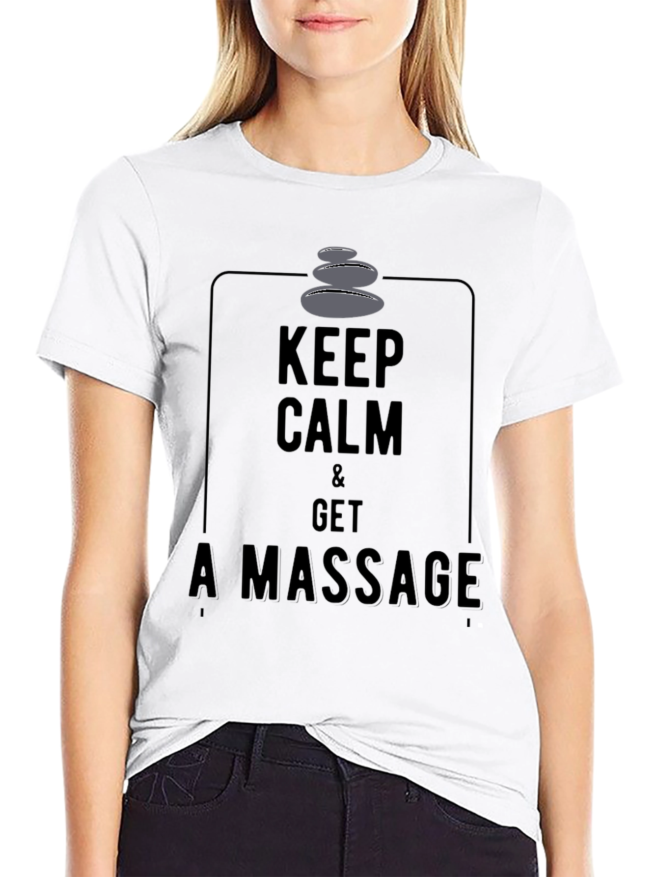 Keep Calm & Get a Massage Black Graphic Tee