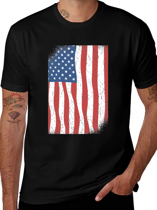 American Flag Graphic Black T-Shirt