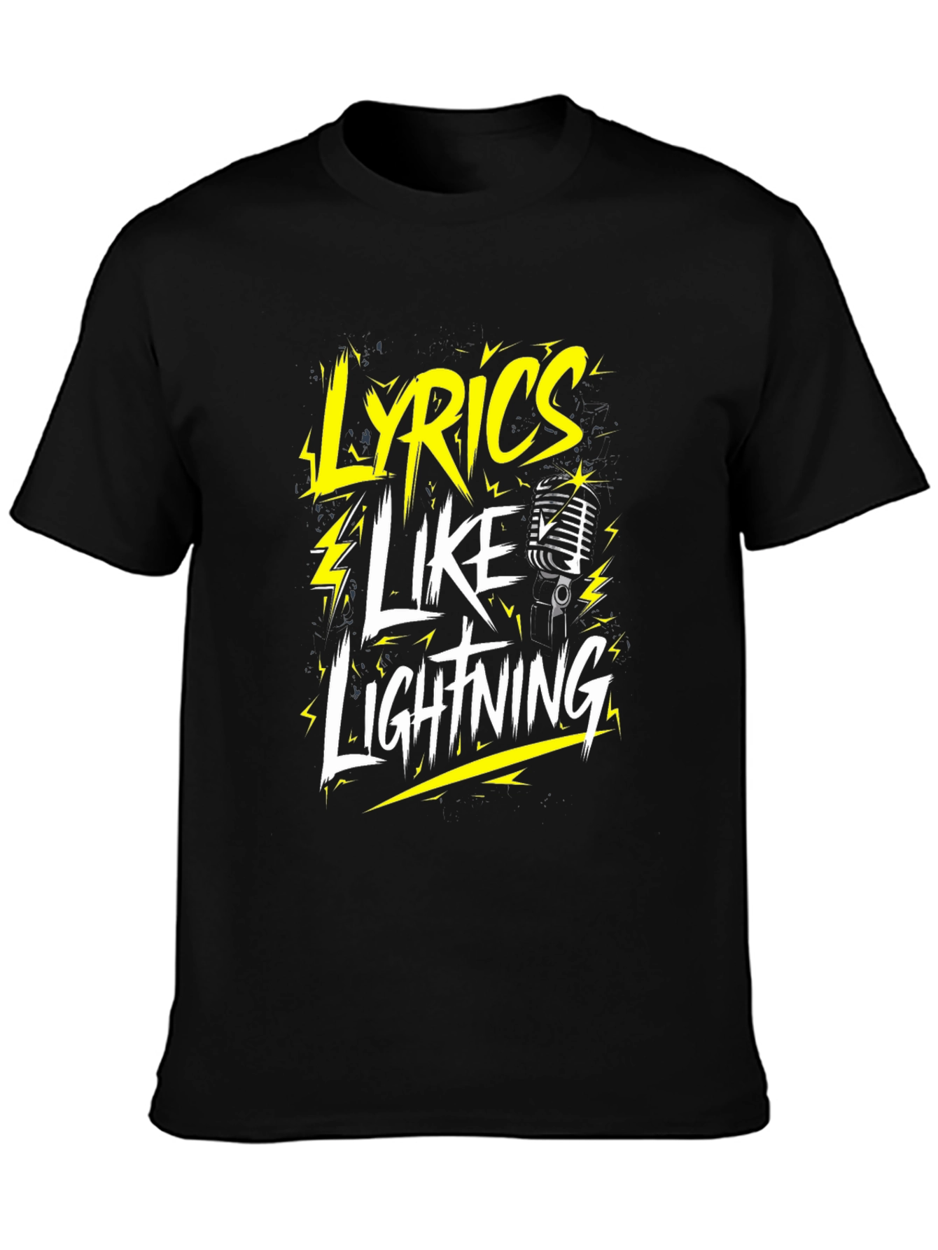 Lyrics Like Lightning Graphic T-Shirt - Black