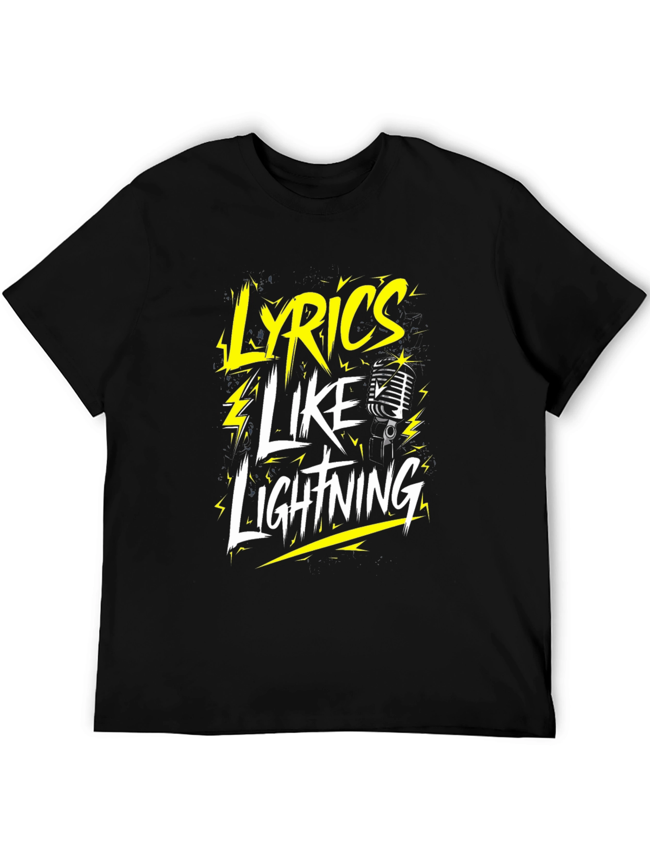 Lyrics Like Lightning Graphic T-Shirt - Black