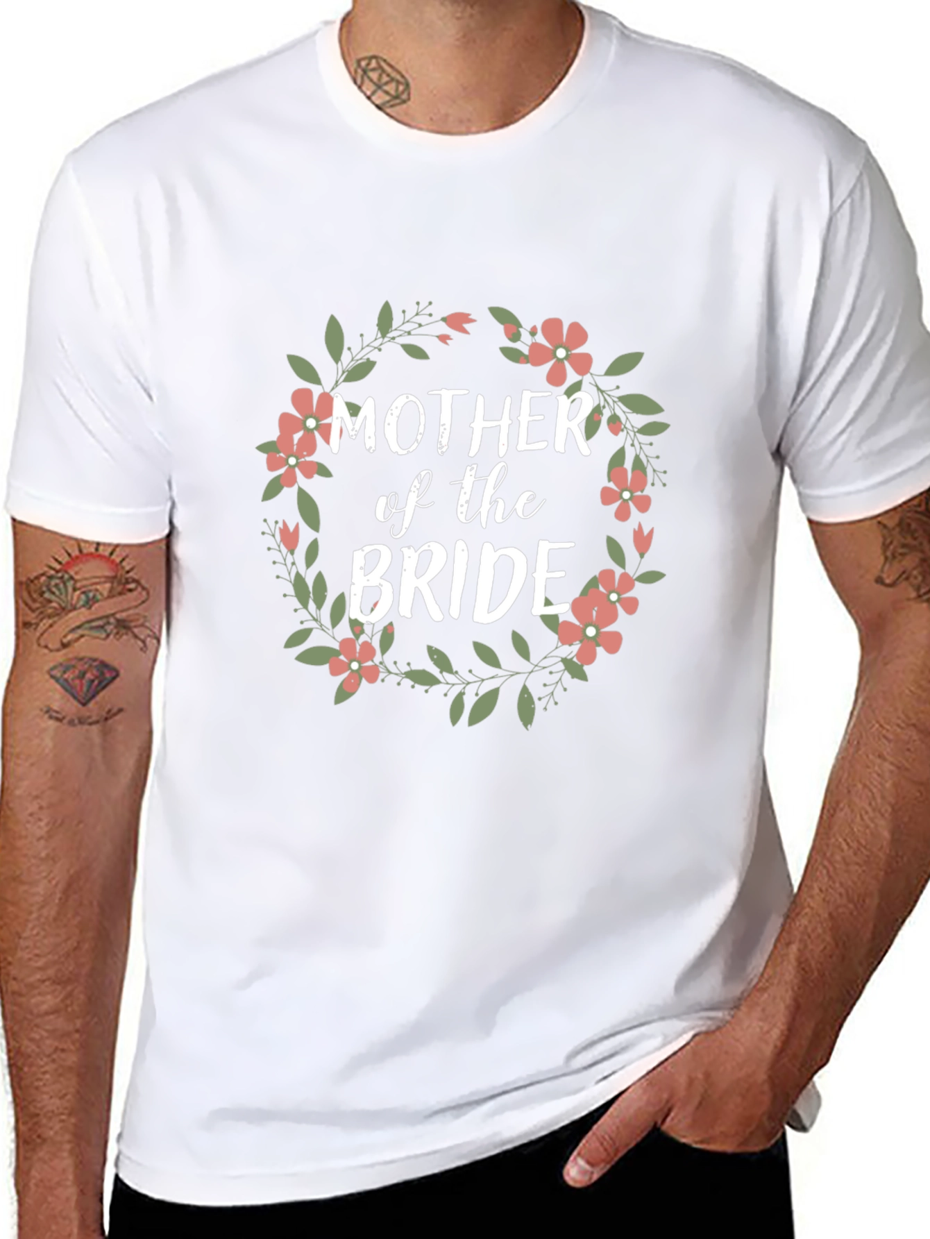 Mother of the Bride Floral Wreath T-Shirt
