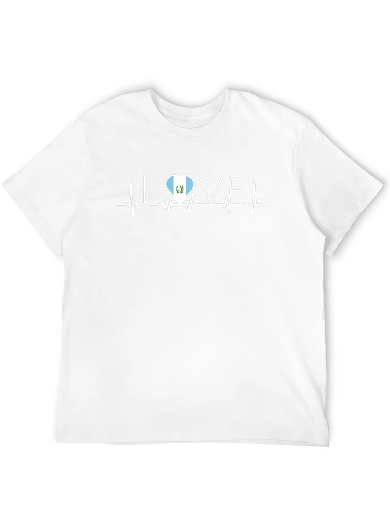 Guatemala Flag Heartbeat Love T-Shirt