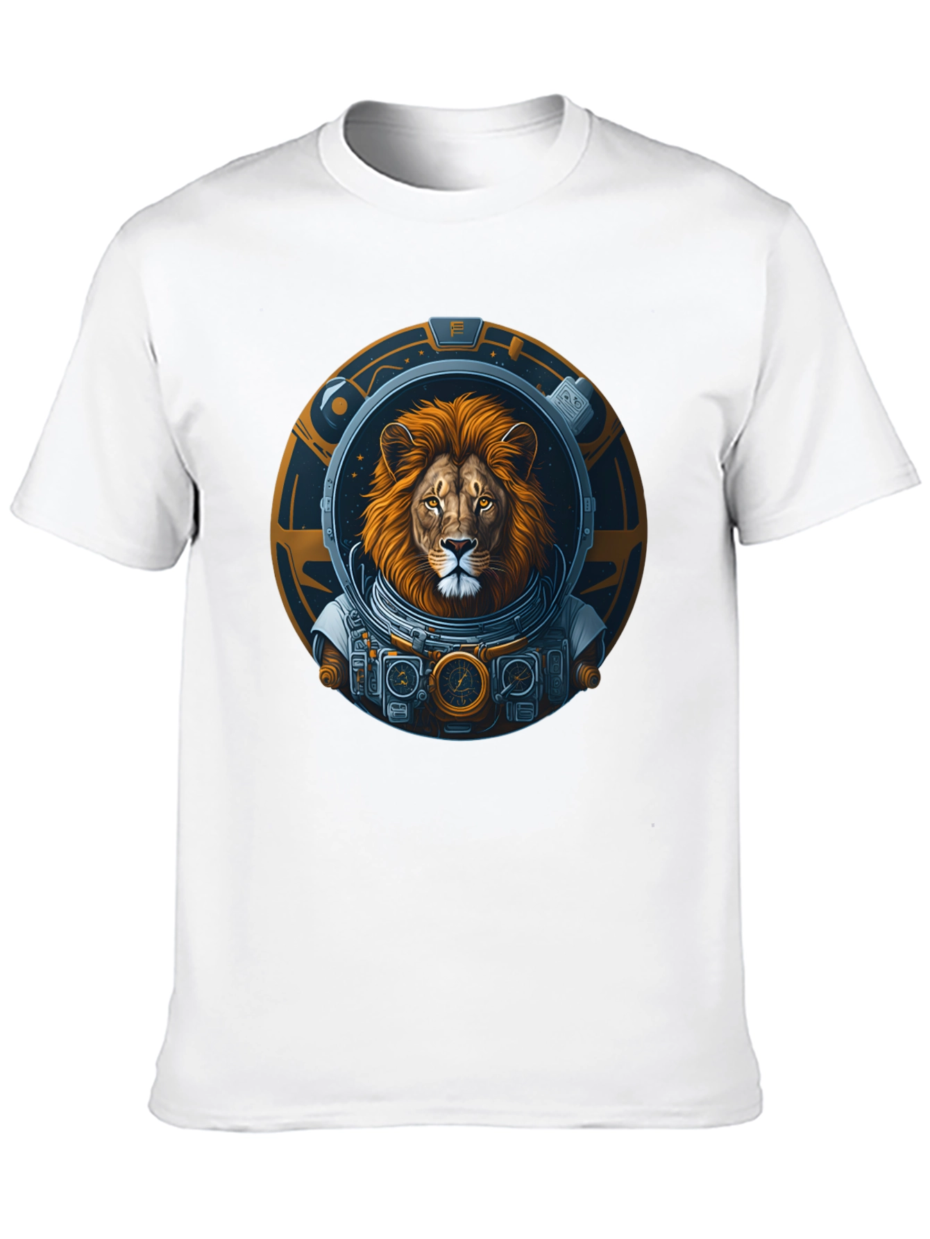 Lion Astronaut Graphic T-Shirt - Unique Space Design