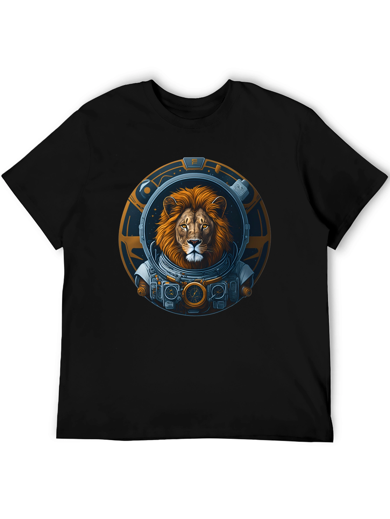 Lion Astronaut Graphic T-Shirt - Unique Space Design