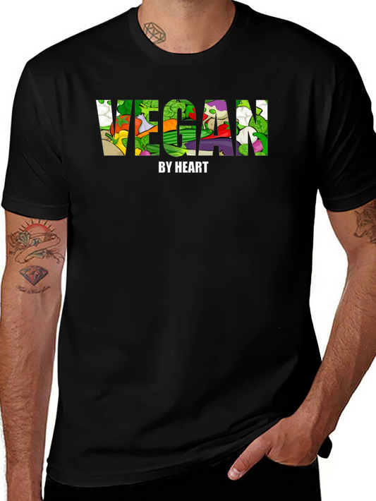 Vegan By Heart Graphic Tee - Mens Black T-Shirt