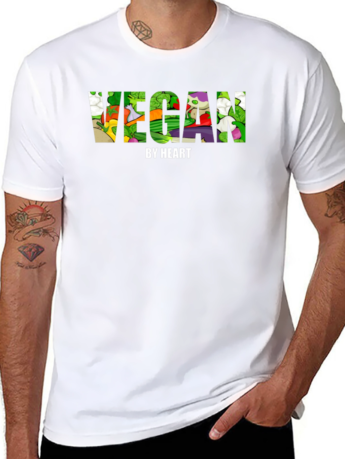 Vegan By Heart Graphic Tee - Mens Black T-Shirt