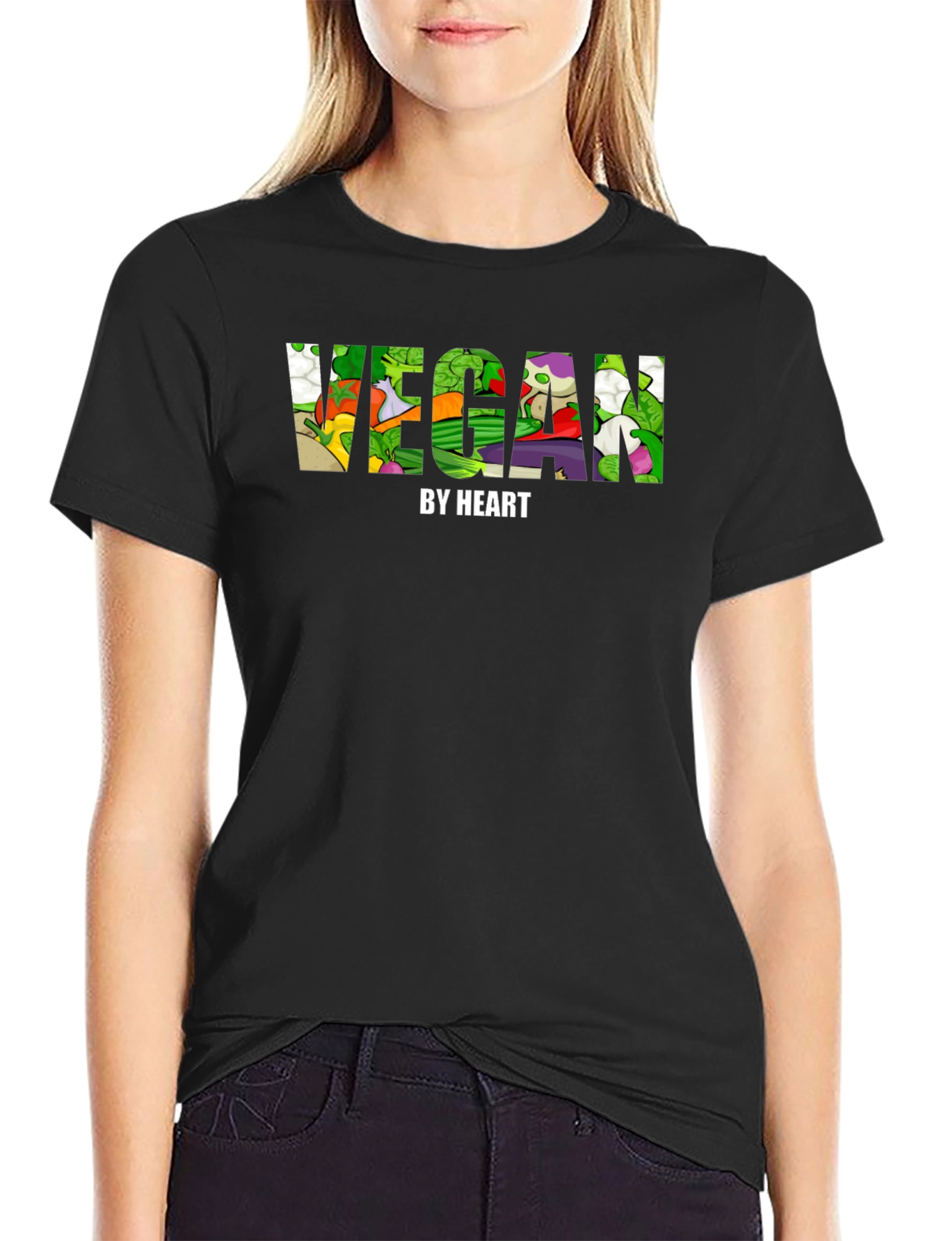 Vegan By Heart Graphic Tee - Mens Black T-Shirt