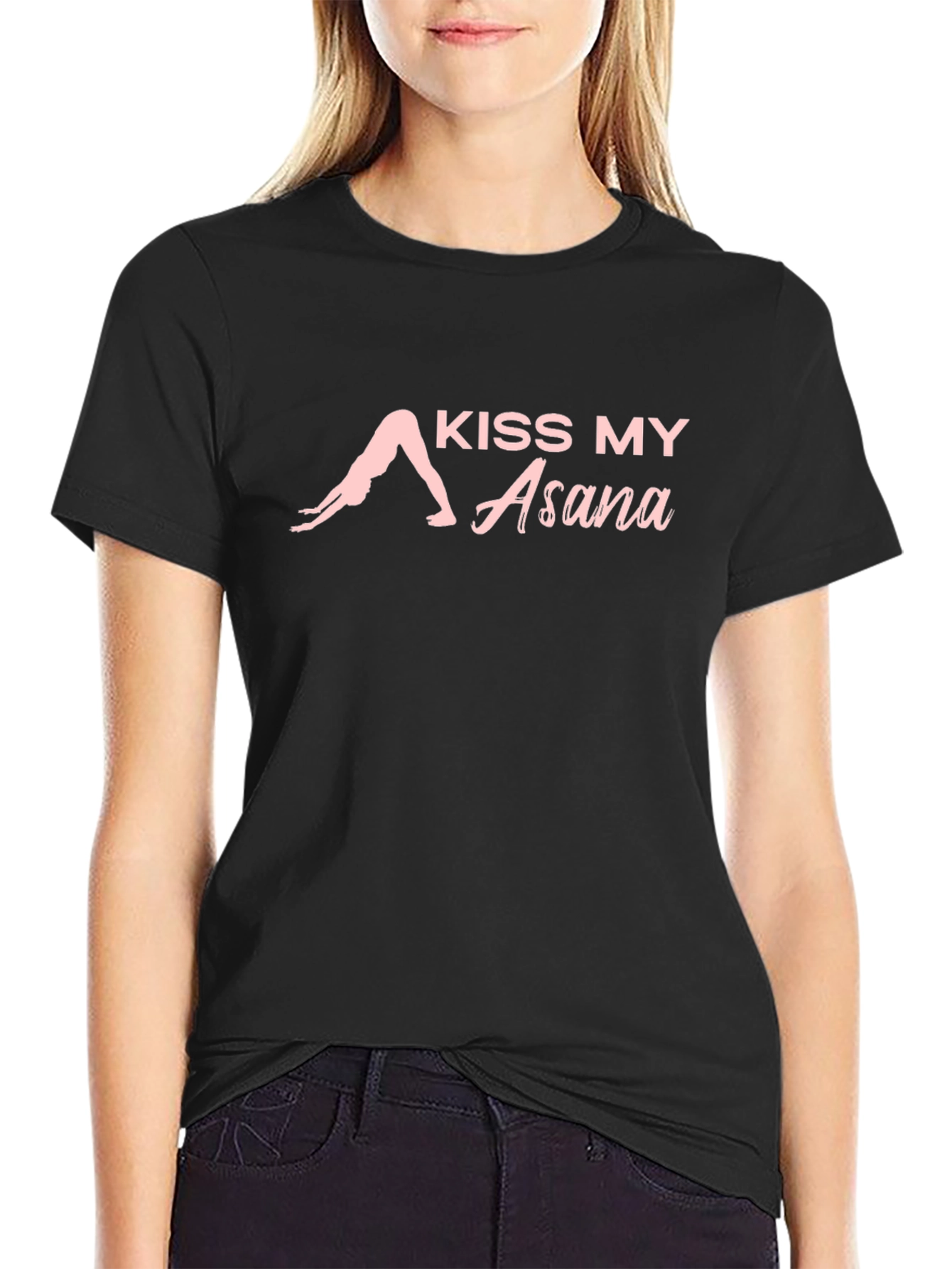 Kiss My Asana Black Yoga T-Shirt
