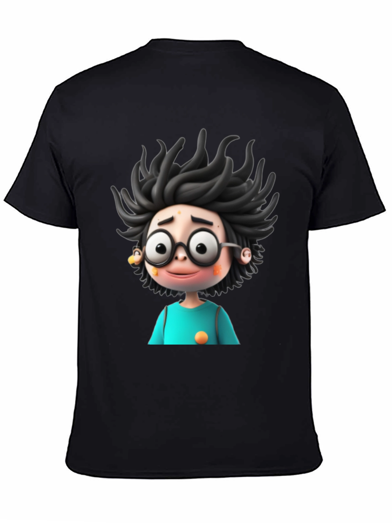 Cartoon Character Graphic Black T-Shirt