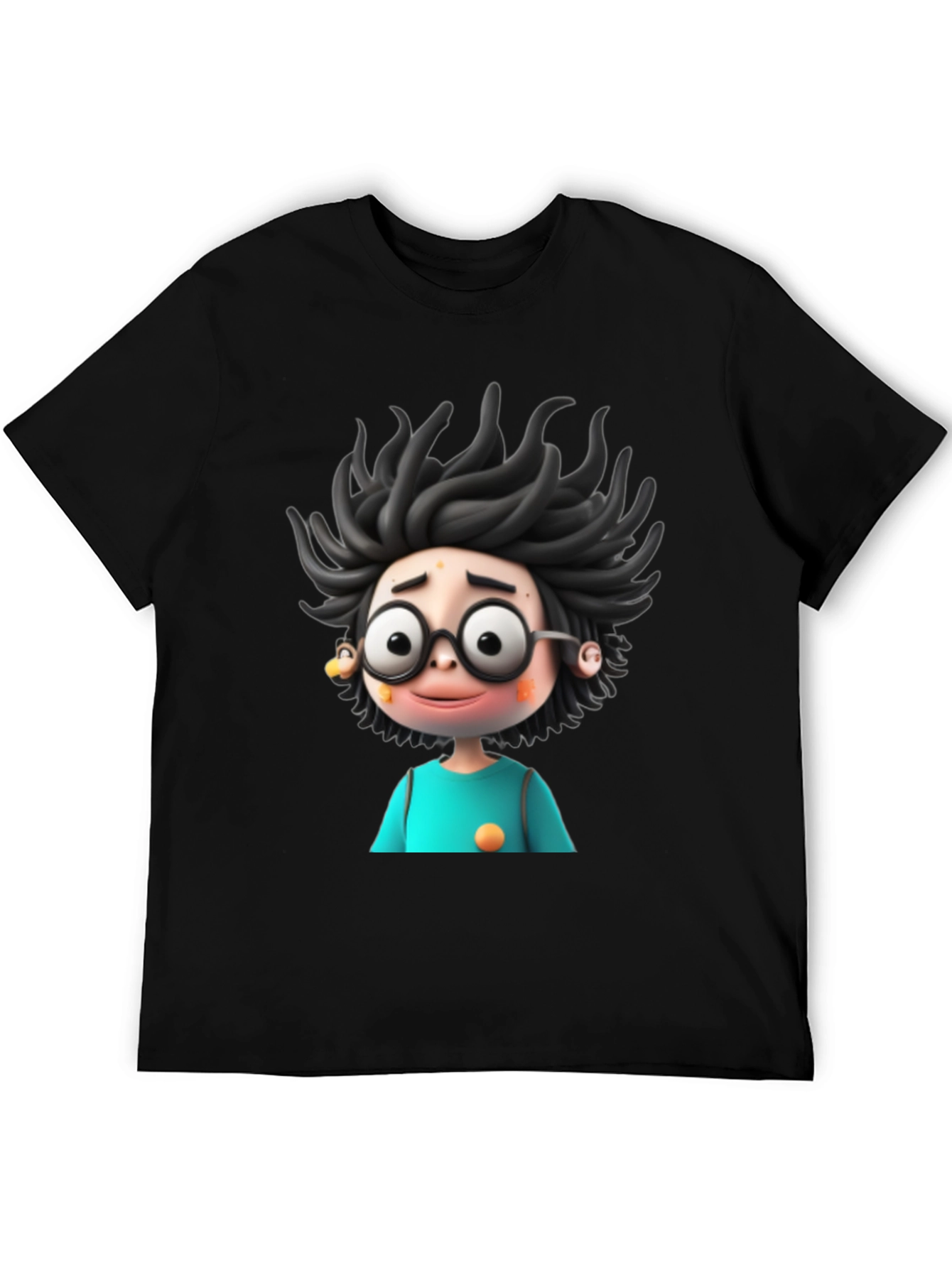 Cartoon Character Graphic Black T-Shirt