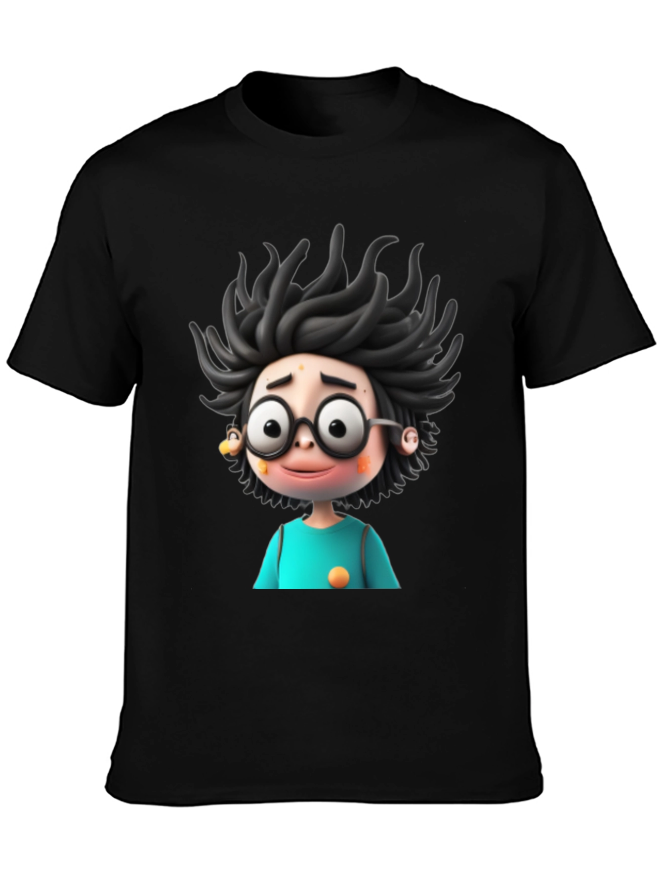 Cartoon Character Graphic Black T-Shirt