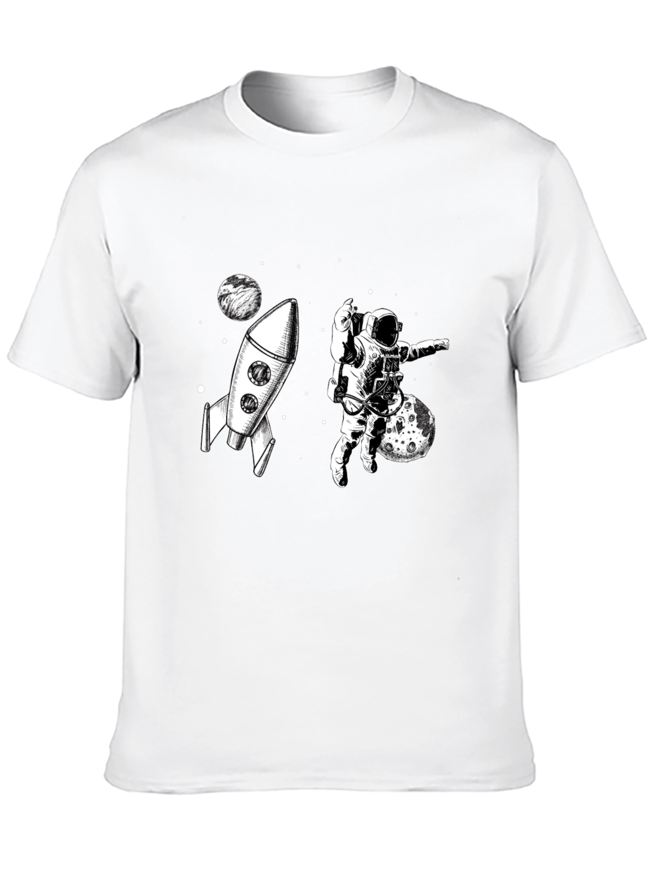 Space Explorer Graphic Tee - Black Cotton T-Shirt