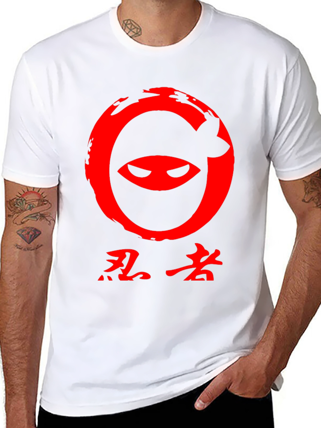 Ninja Graphic Tee - Red on Black