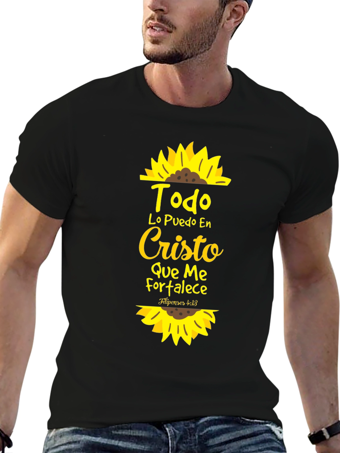 Todo Lo Puedo En Cristo Sunflower T-Shirt