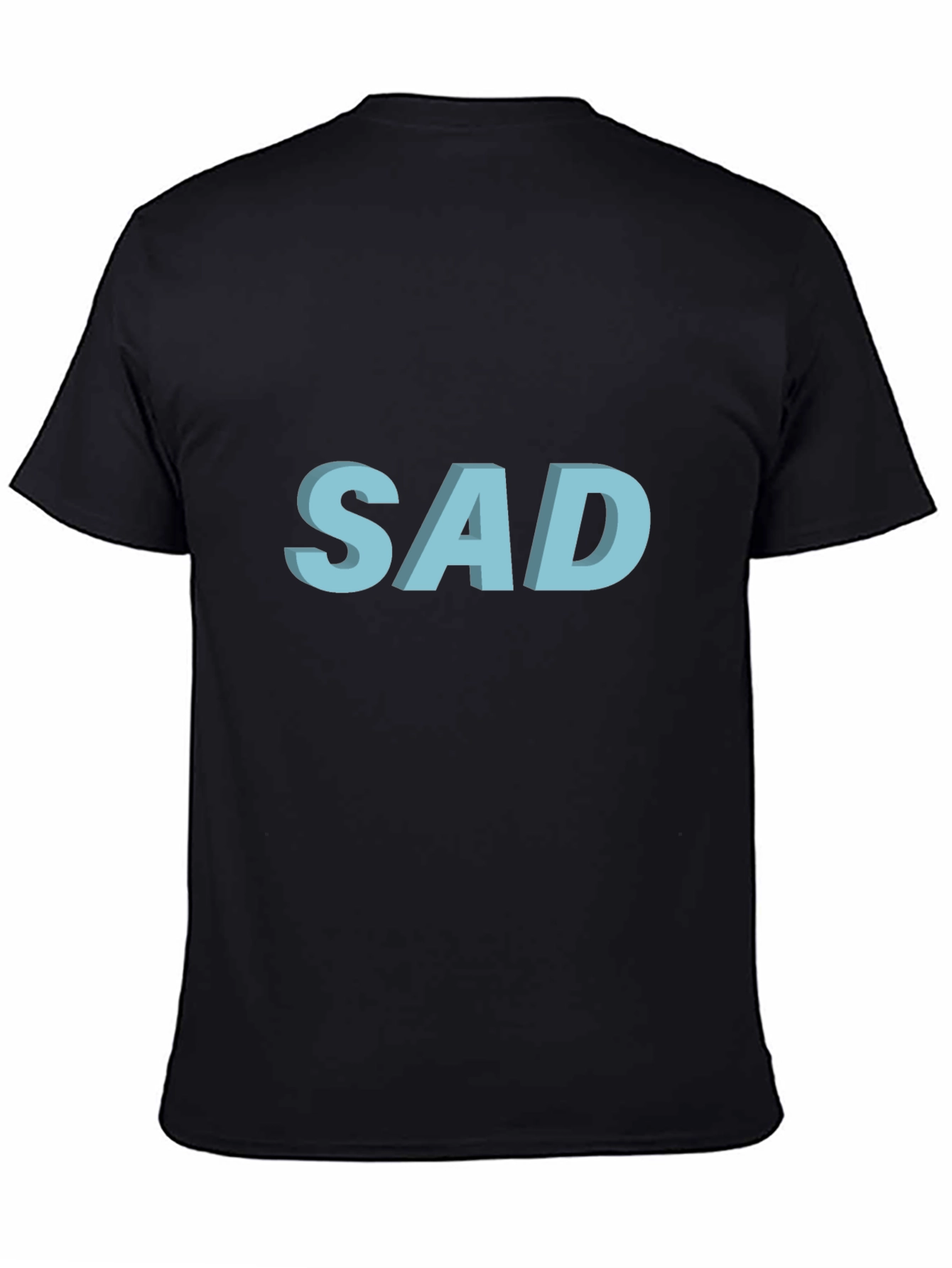 SAD Graphic T-Shirt - Black Cotton Blend
